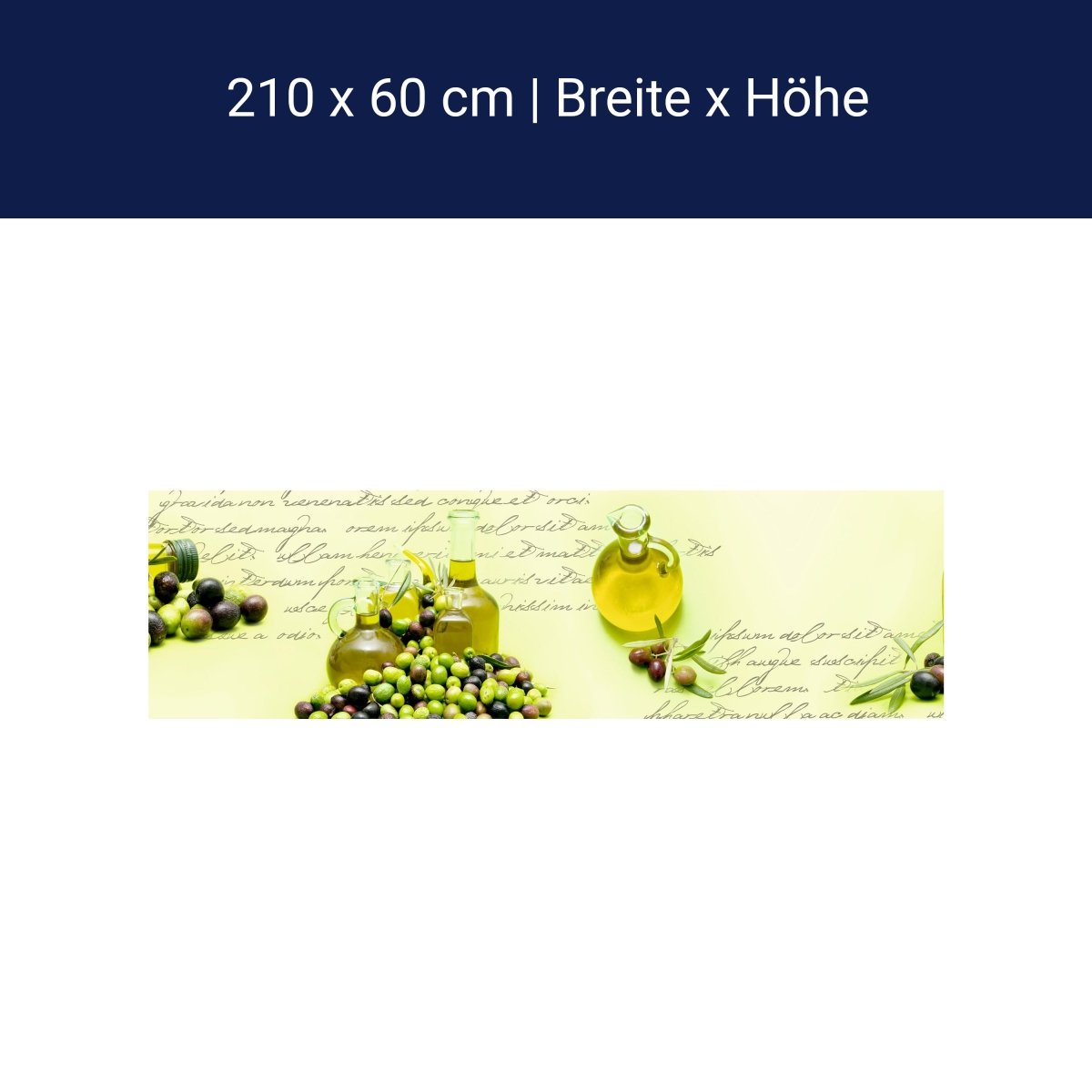 Küchenrückwand Oliven Öl Schrift Grün Flasche Glas M1157 Küchenrückwand Oliven Öl Schrift Grün Flasche Glas M1157