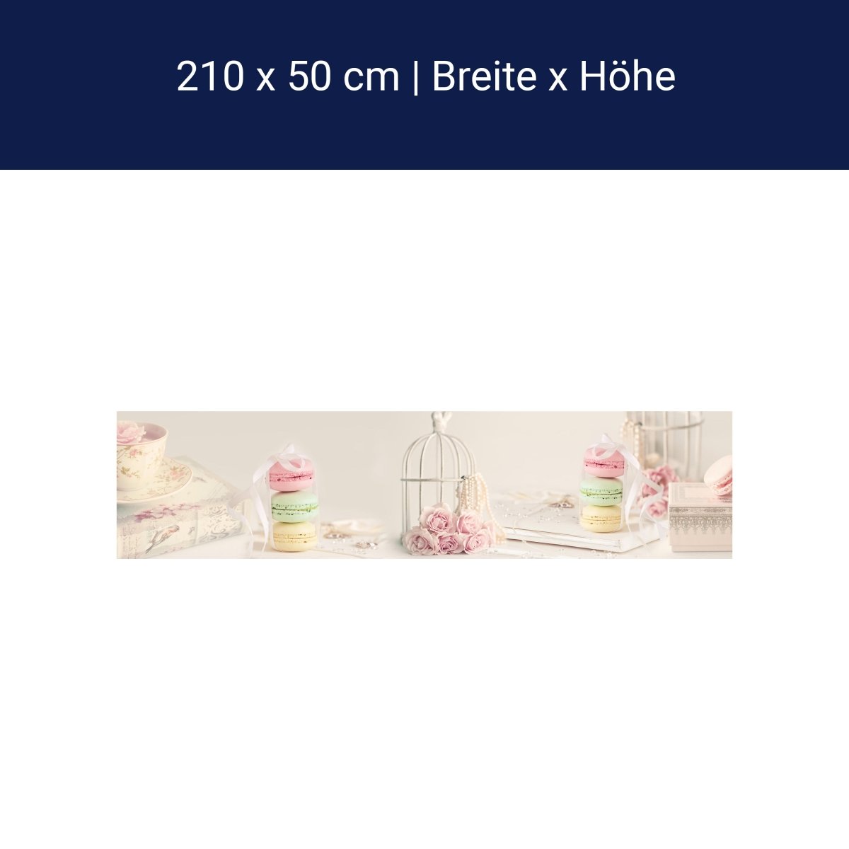 Küchenrückwand Rosa hell Perlenkette Tasse Rosen M1159