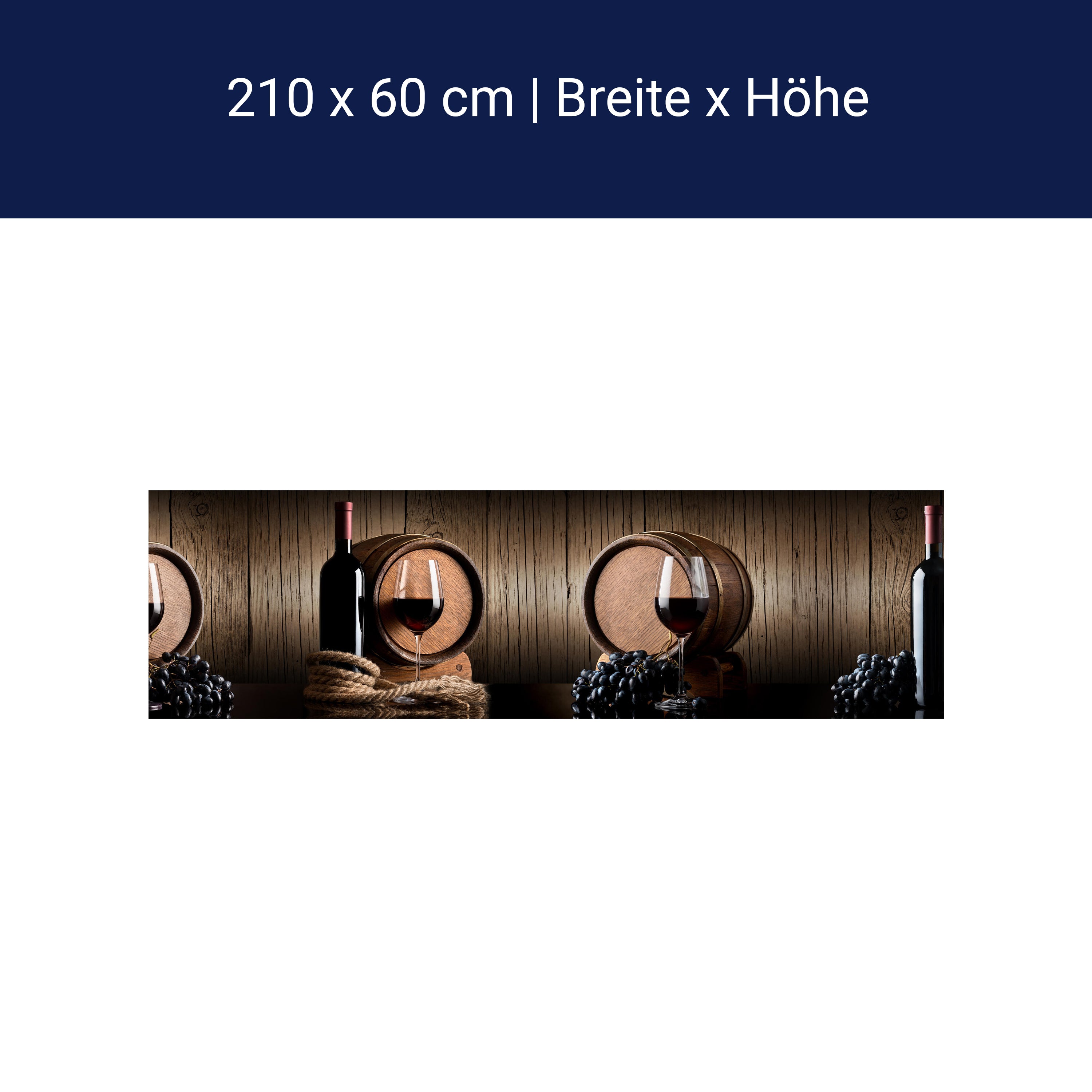 Küchenrückwand Wein Fass Dunkel Weintrauben Seil Holz M1160 Küchenrückwand Wein Fass Dunkel Weintrauben Seil Holz M1160