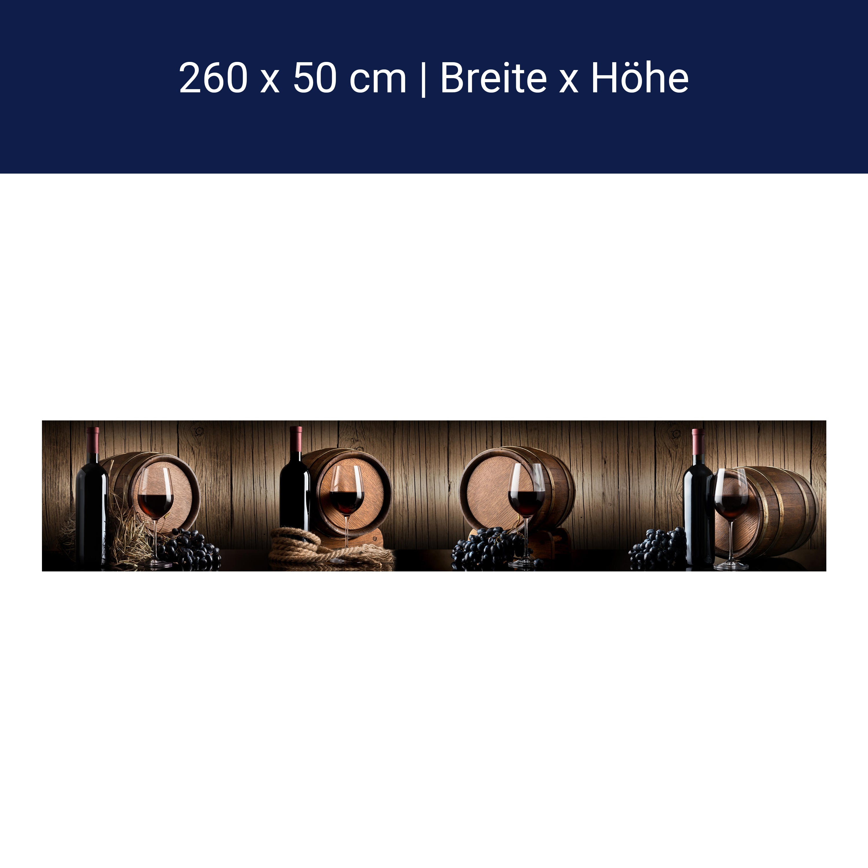 Küchenrückwand Wein Fass Dunkel Weintrauben Seil Holz M1160 Küchenrückwand Wein Fass Dunkel Weintrauben Seil Holz M1160