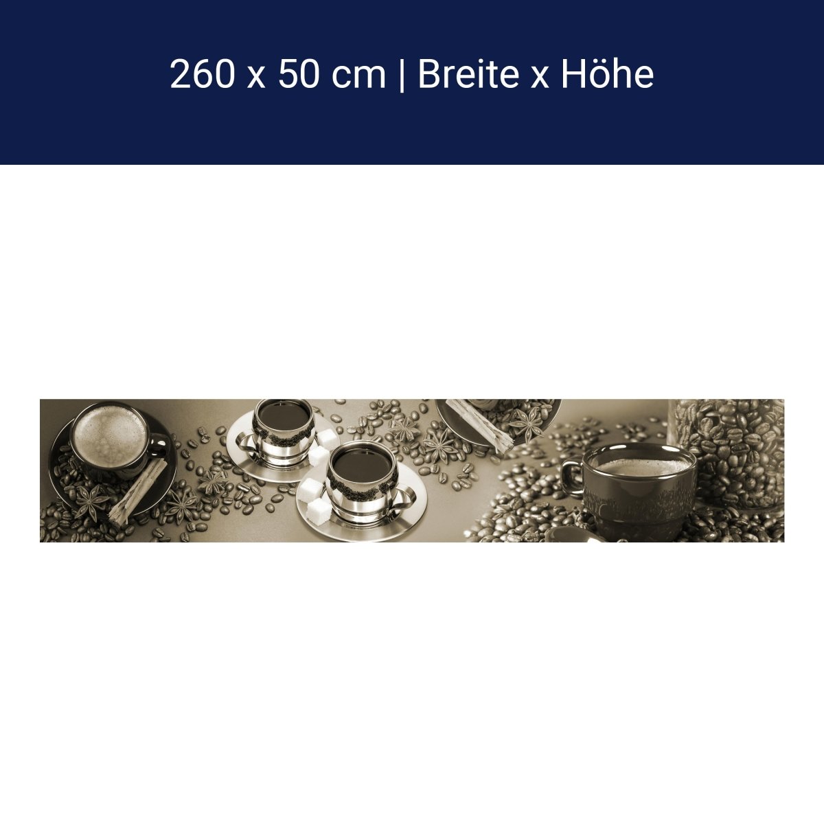 Küchenrückwand Kaffee Tee Kaffeebohnen Tasse Zucker M1162 Küchenrückwand Kaffee Tee Kaffeebohnen Tasse Zucker M1162