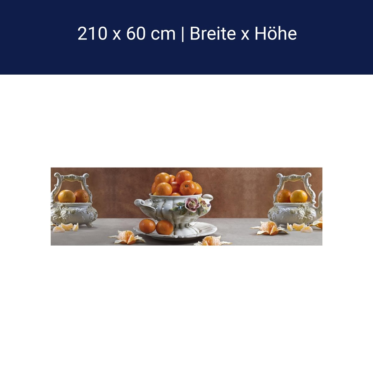 Küchenrückwand Mandarine Porzellan Schale Obst Rosen M1163 Küchenrückwand Mandarine Porzellan Schale Obst Rosen M1163