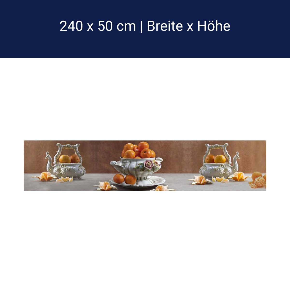 Küchenrückwand Mandarine Porzellan Schale Obst Rosen M1163 Küchenrückwand Mandarine Porzellan Schale Obst Rosen M1163