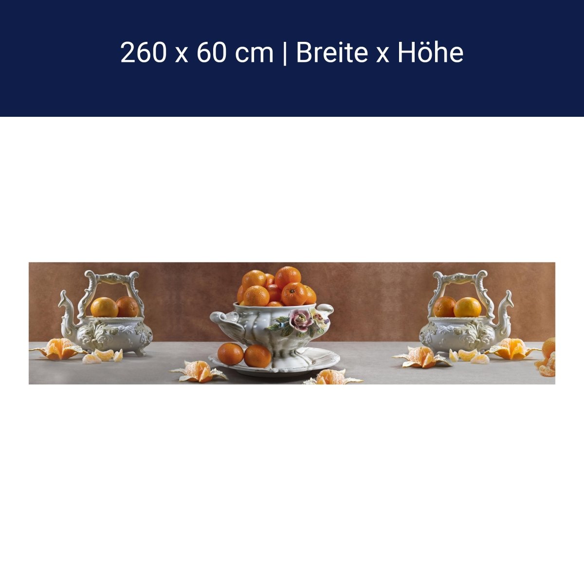 Küchenrückwand Mandarine Porzellan Schale Obst Rosen M1163 Küchenrückwand Mandarine Porzellan Schale Obst Rosen M1163