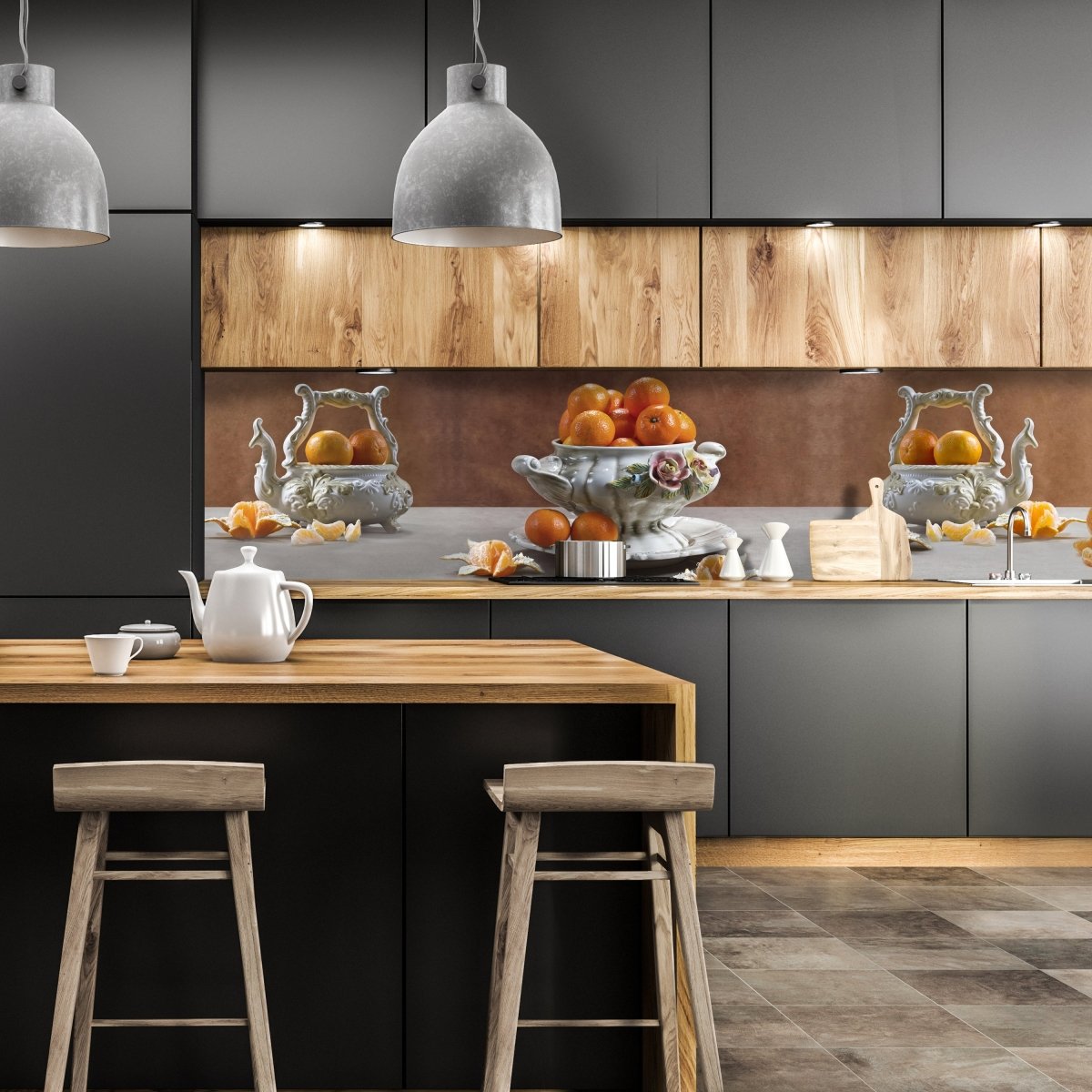 Küchenrückwand Mandarine Porzellan Schale Obst Rosen M1163 entdecken - Bild 1 Küchenrückwand Mandarine Porzellan Schale Obst Rosen M1163 entdecken - Bild 1