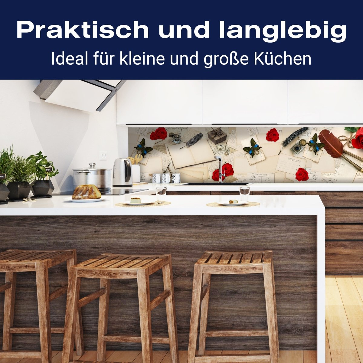 Küchenrückwand Rosen Briefe Postkarten Feder M1165 entdecken - Bild 3 Küchenrückwand Rosen Briefe Postkarten Feder M1165 entdecken - Bild 3