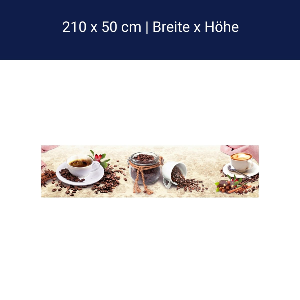 Küchenrückwand Kaffee Tasse Glas Schokolade Haselnuss M1170 Küchenrückwand Kaffee Tasse Glas Schokolade Haselnuss M1170