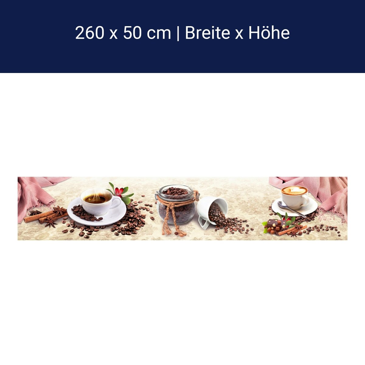 Küchenrückwand Kaffee Tasse Glas Schokolade Haselnuss M1170 Küchenrückwand Kaffee Tasse Glas Schokolade Haselnuss M1170