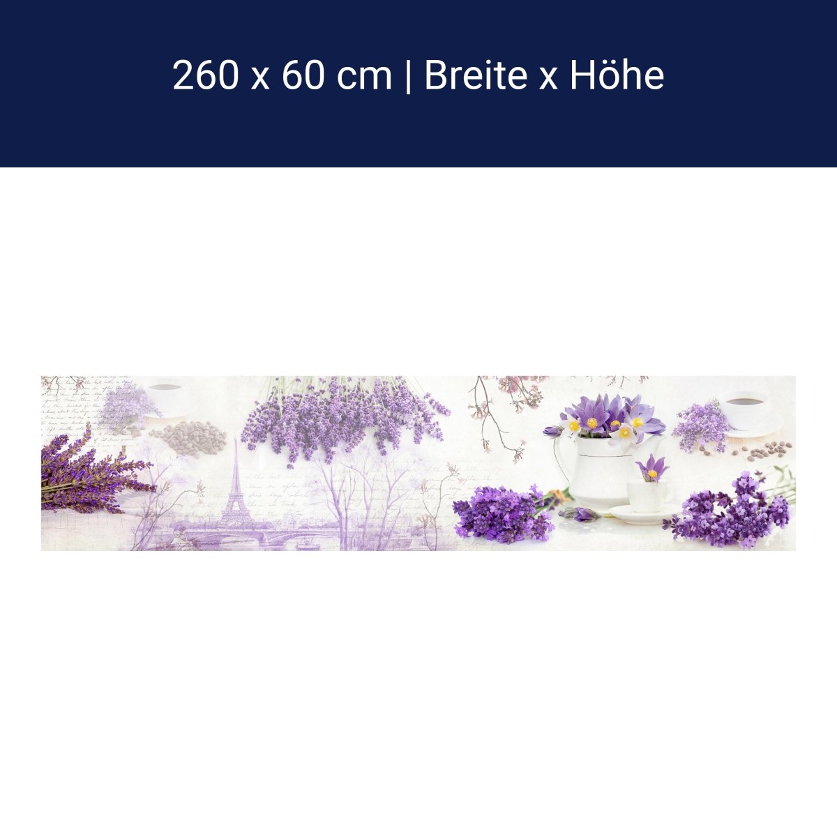 Küchenrückwand Flieder Lila Tassen Kaffee Kaffeebohnen M1172 Küchenrückwand Flieder Lila Tassen Kaffee Kaffeebohnen M1172