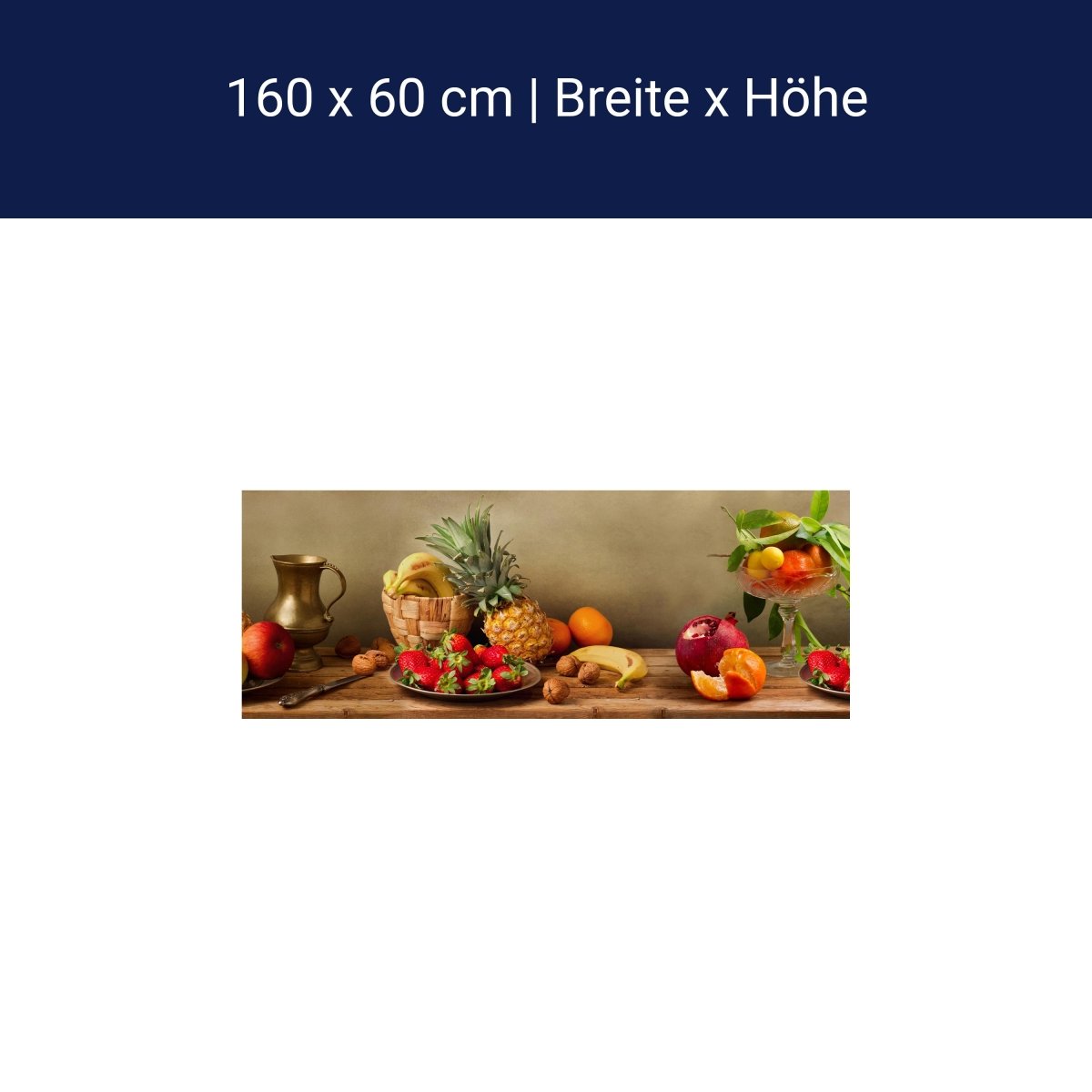 Küchenrückwand Obst Nüsse Erdbeeren Ananas Granatapfel M1180