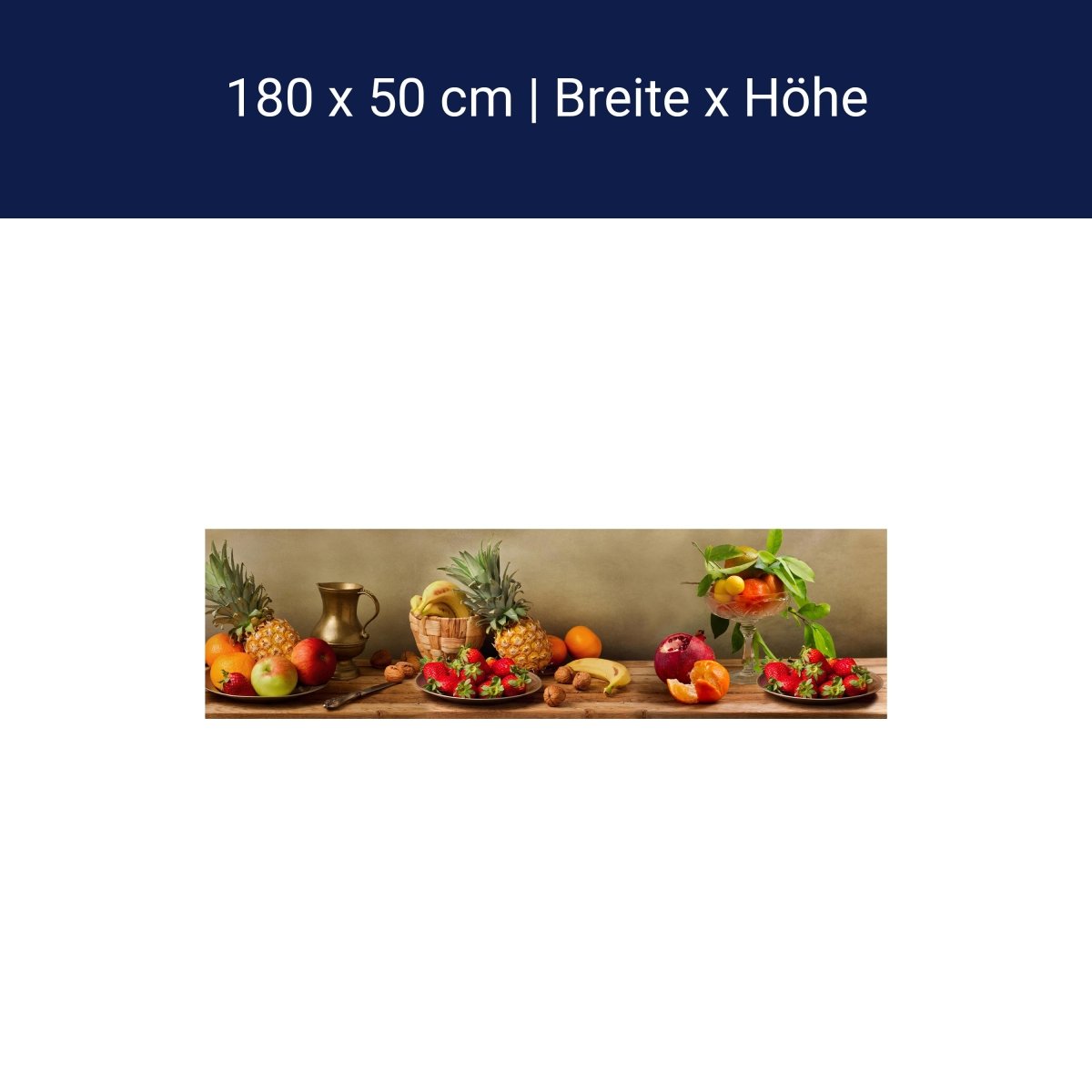 Küchenrückwand Obst Nüsse Erdbeeren Ananas Granatapfel M1180 Küchenrückwand Obst Nüsse Erdbeeren Ananas Granatapfel M1180