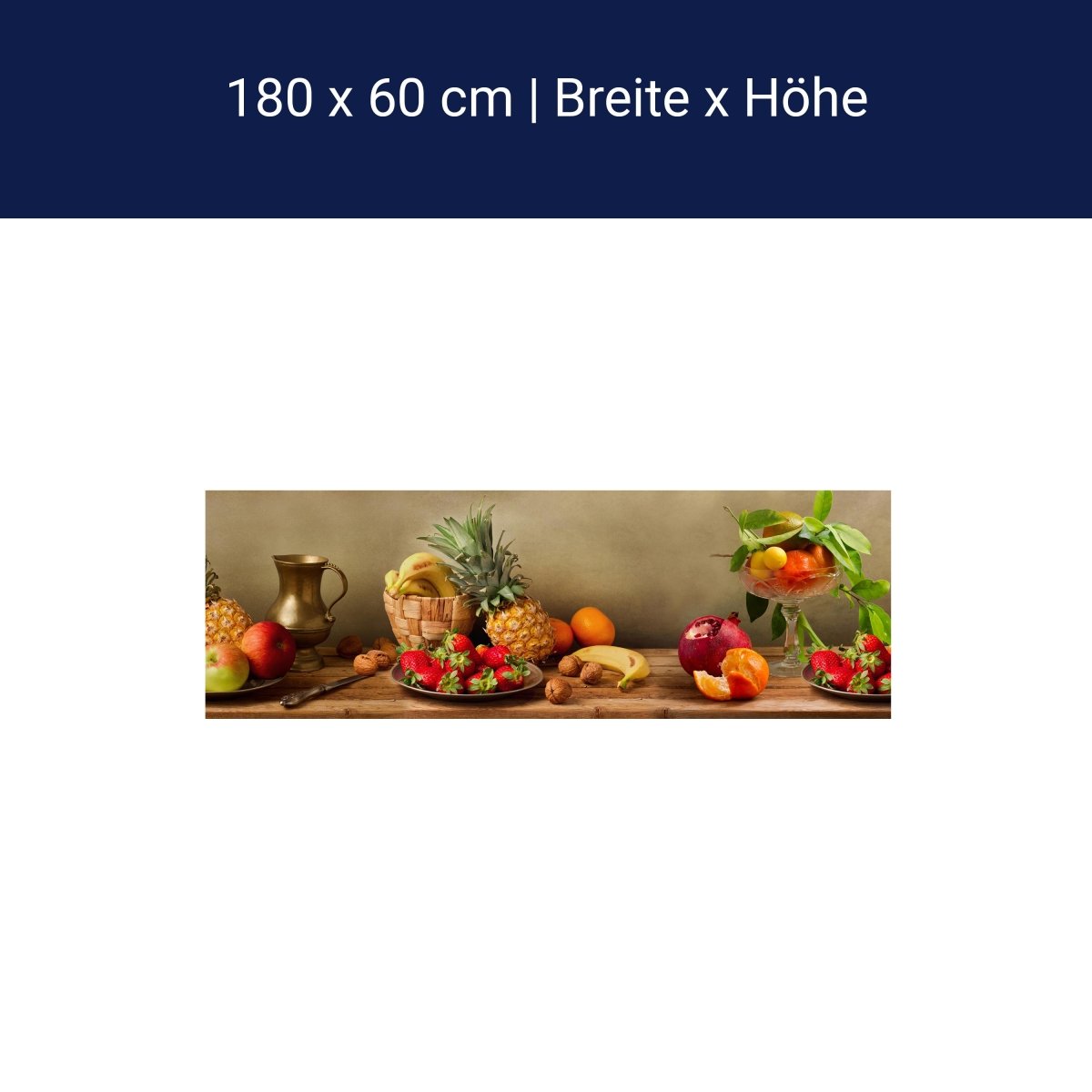 Küchenrückwand Obst Nüsse Erdbeeren Ananas Granatapfel M1180 Küchenrückwand Obst Nüsse Erdbeeren Ananas Granatapfel M1180