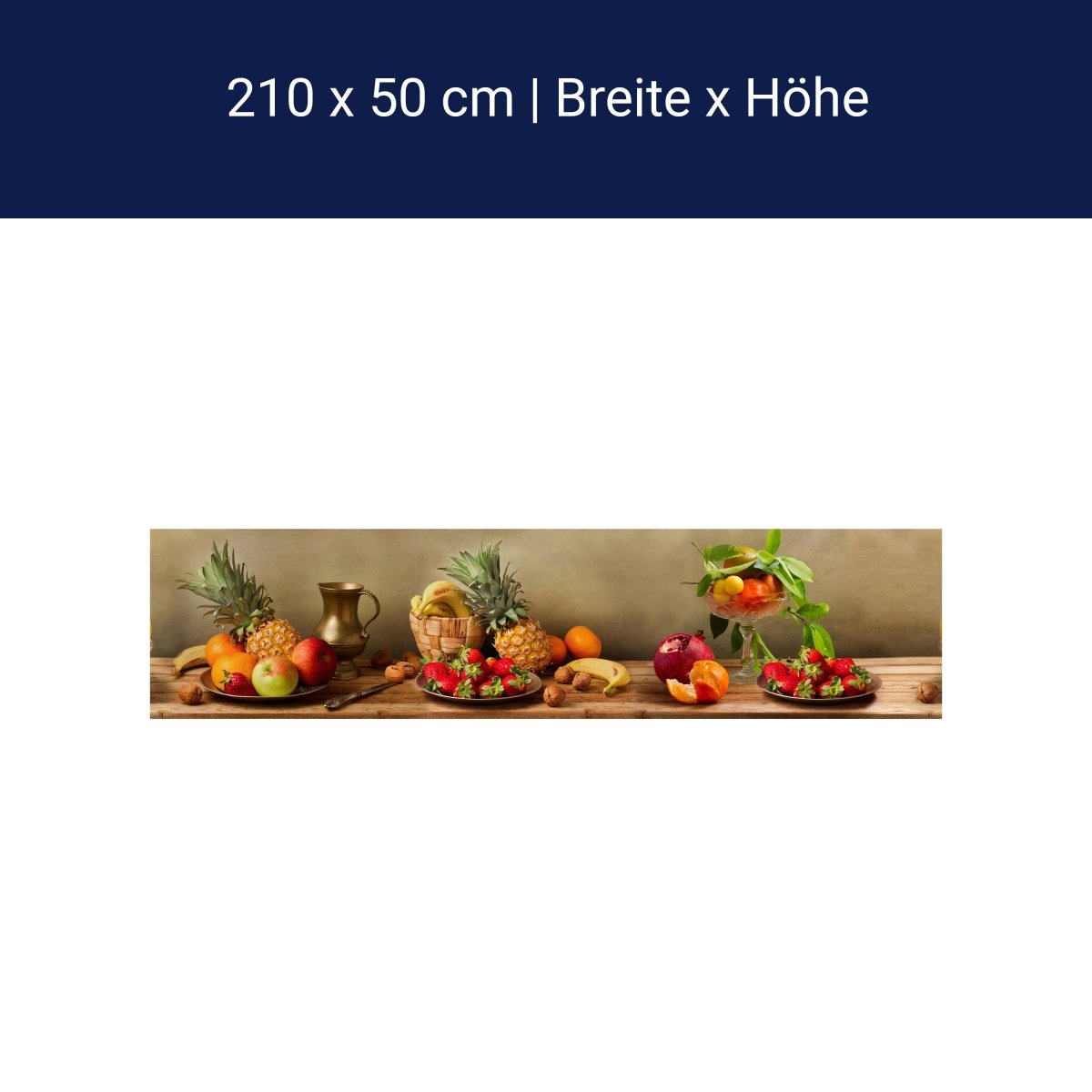 Küchenrückwand Obst Nüsse Erdbeeren Ananas Granatapfel M1180 Küchenrückwand Obst Nüsse Erdbeeren Ananas Granatapfel M1180
