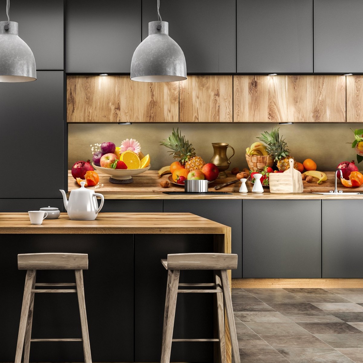 Küchenrückwand Obst Nüsse Erdbeeren Ananas Granatapfel M1180 entdecken - Bild 1 Küchenrückwand Obst Nüsse Erdbeeren Ananas Granatapfel M1180 entdecken - Bild 1