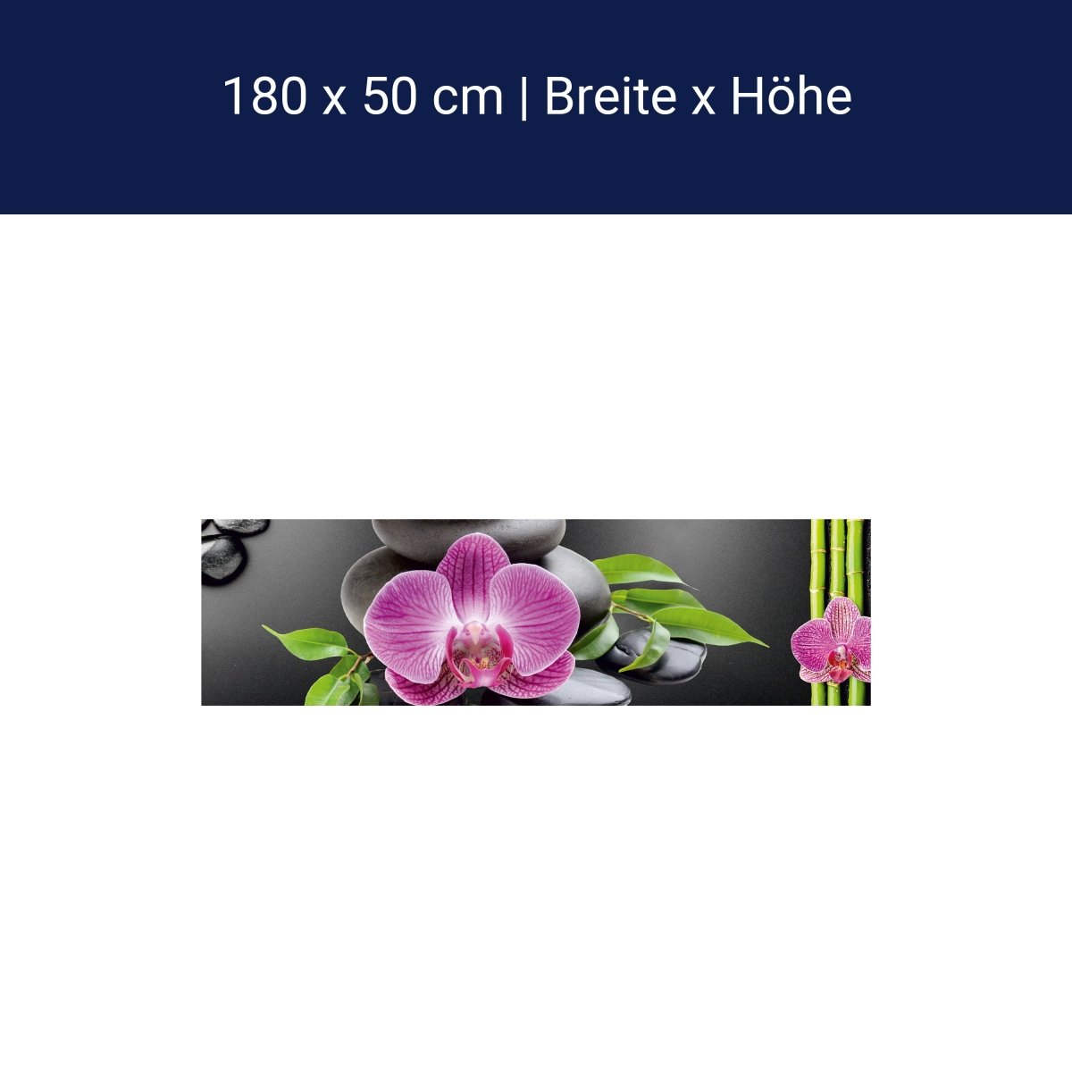 Küchenrückwand Bambus Steine Orchidee Magenta Tropfen M1184