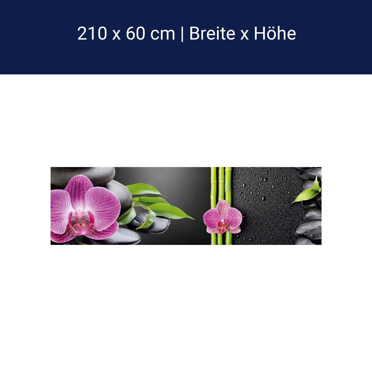Küchenrückwand Bambus Steine Orchidee Magenta Tropfen M1184 Küchenrückwand Bambus Steine Orchidee Magenta Tropfen M1184