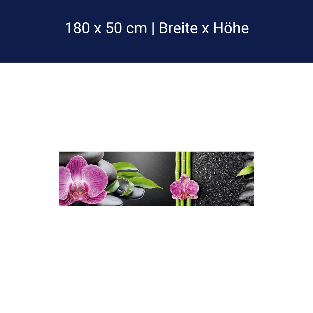 Küchenrückwand Bambus Steine Schwarz Orchidee Magenta M1185