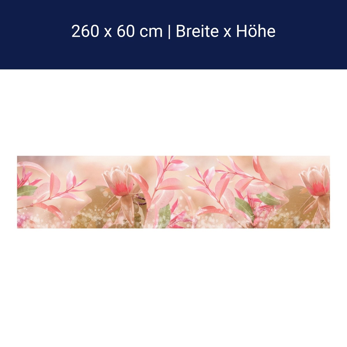 Küchenrückwand Natur Blumen Blätter Rosa Grün Blasen M1187 Küchenrückwand Natur Blumen Blätter Rosa Grün Blasen M1187
