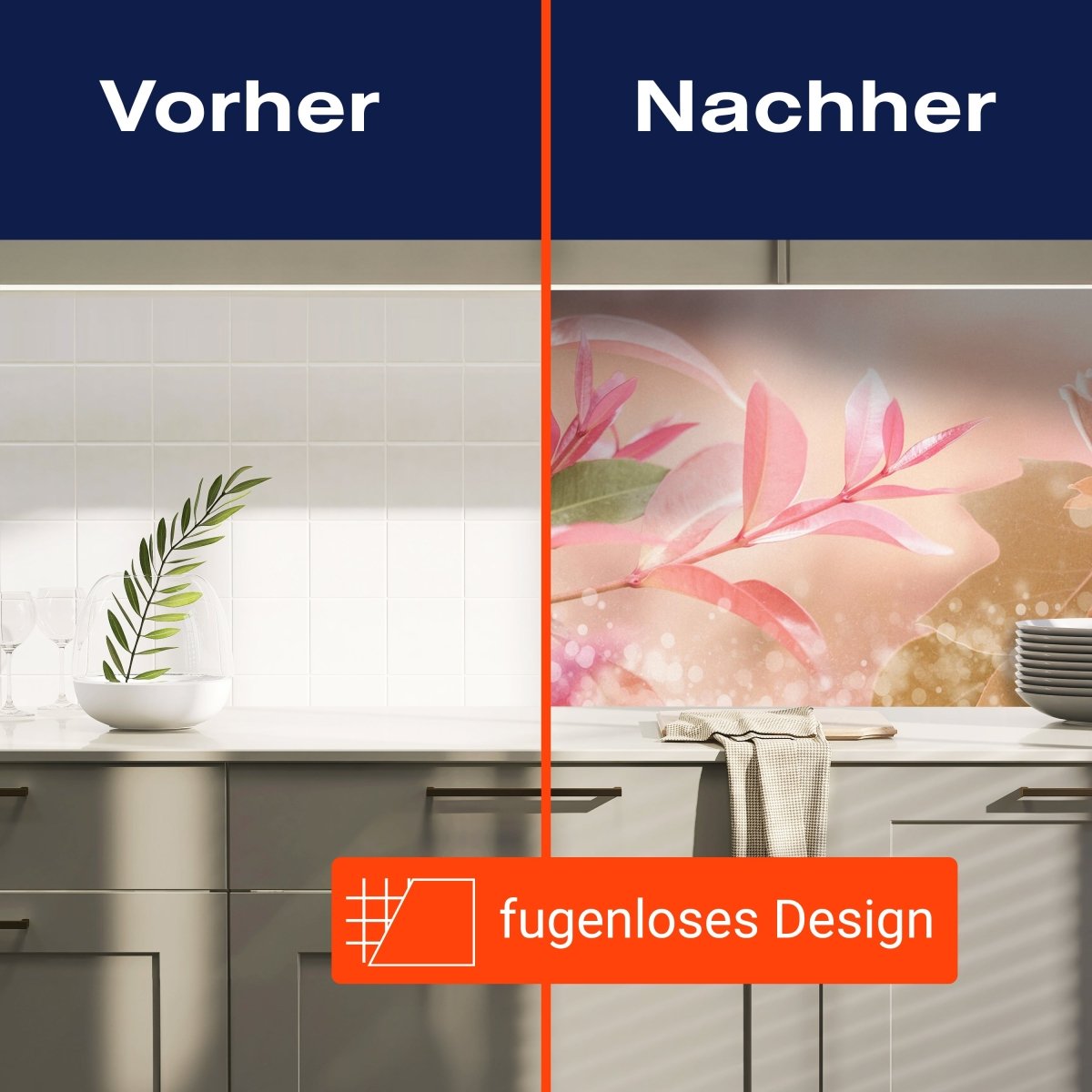 Küchenrückwand Natur Blumen Blätter Rosa Grün Blasen M1187 entdecken - Bild 9 Küchenrückwand Natur Blumen Blätter Rosa Grün Blasen M1187 entdecken - Bild 9