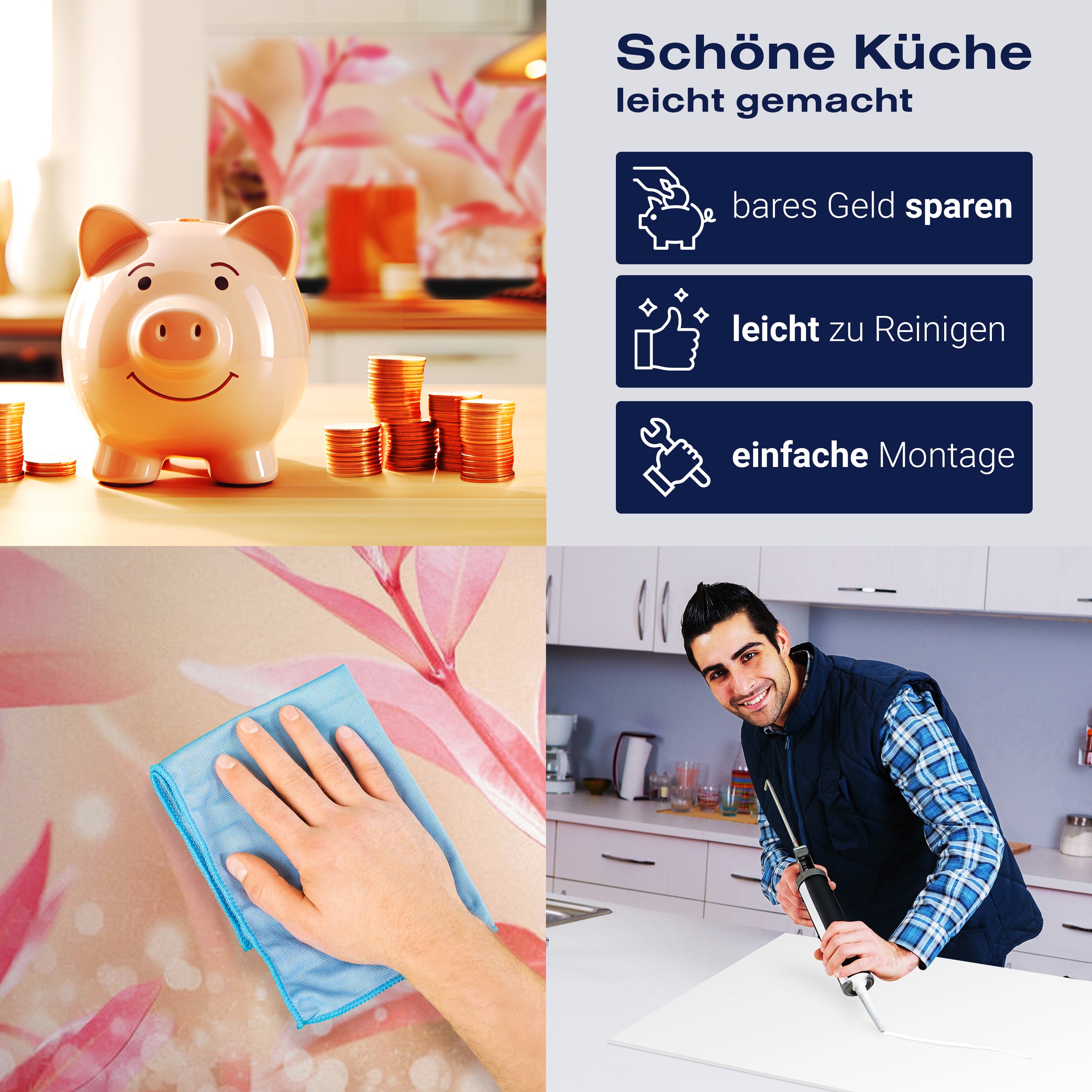 Küchenrückwand Natur Blumen Blätter Rosa Grün Blüten M1188 entdecken - Bild 7 Küchenrückwand Natur Blumen Blätter Rosa Grün Blüten M1188 entdecken - Bild 7