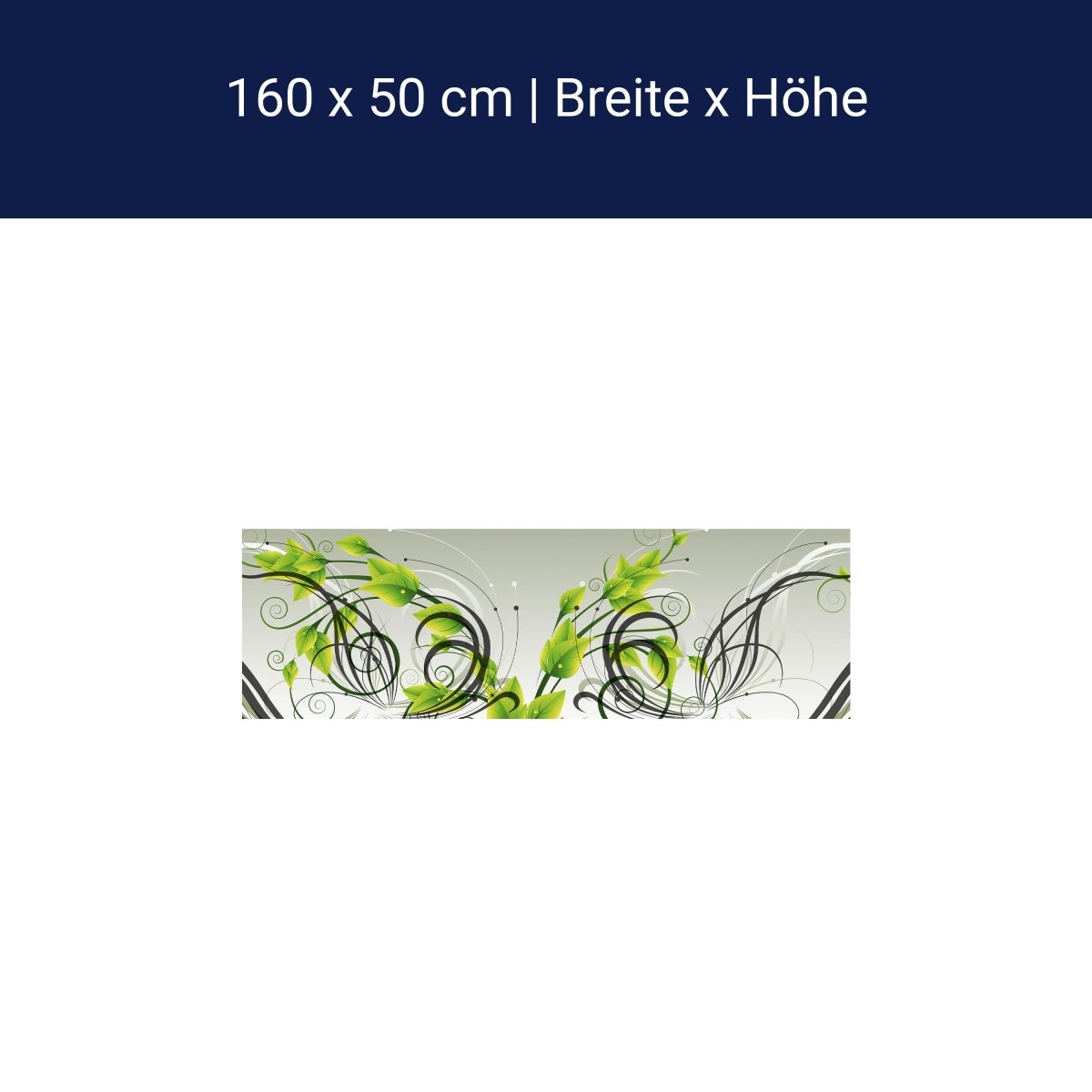 Küchenrückwand Tribal Blätter Grün Verlauf Ranken M1195 Küchenrückwand Tribal Blätter Grün Verlauf Ranken M1195