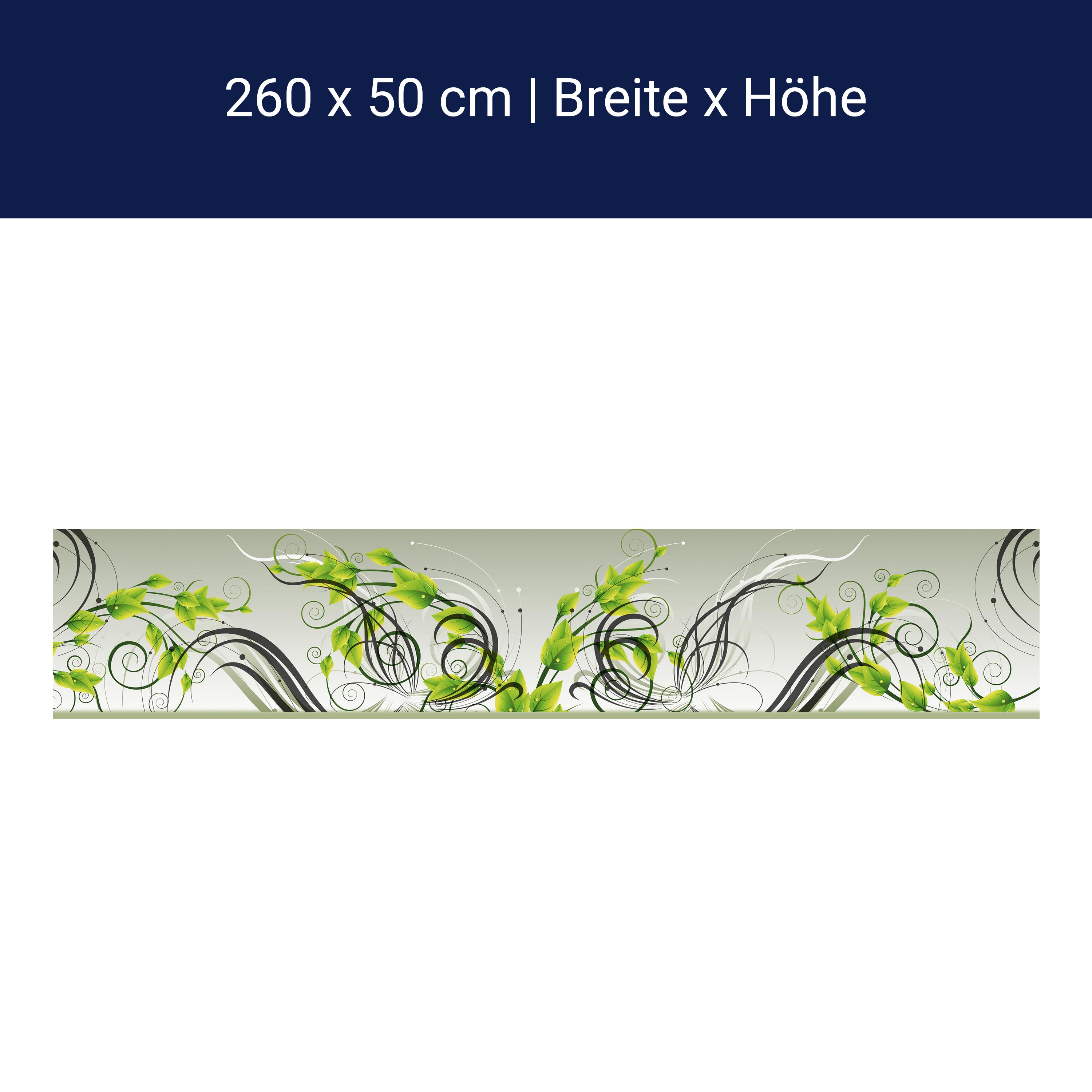 Küchenrückwand Tribal Blätter Grün Verlauf Ranken M1195 Küchenrückwand Tribal Blätter Grün Verlauf Ranken M1195