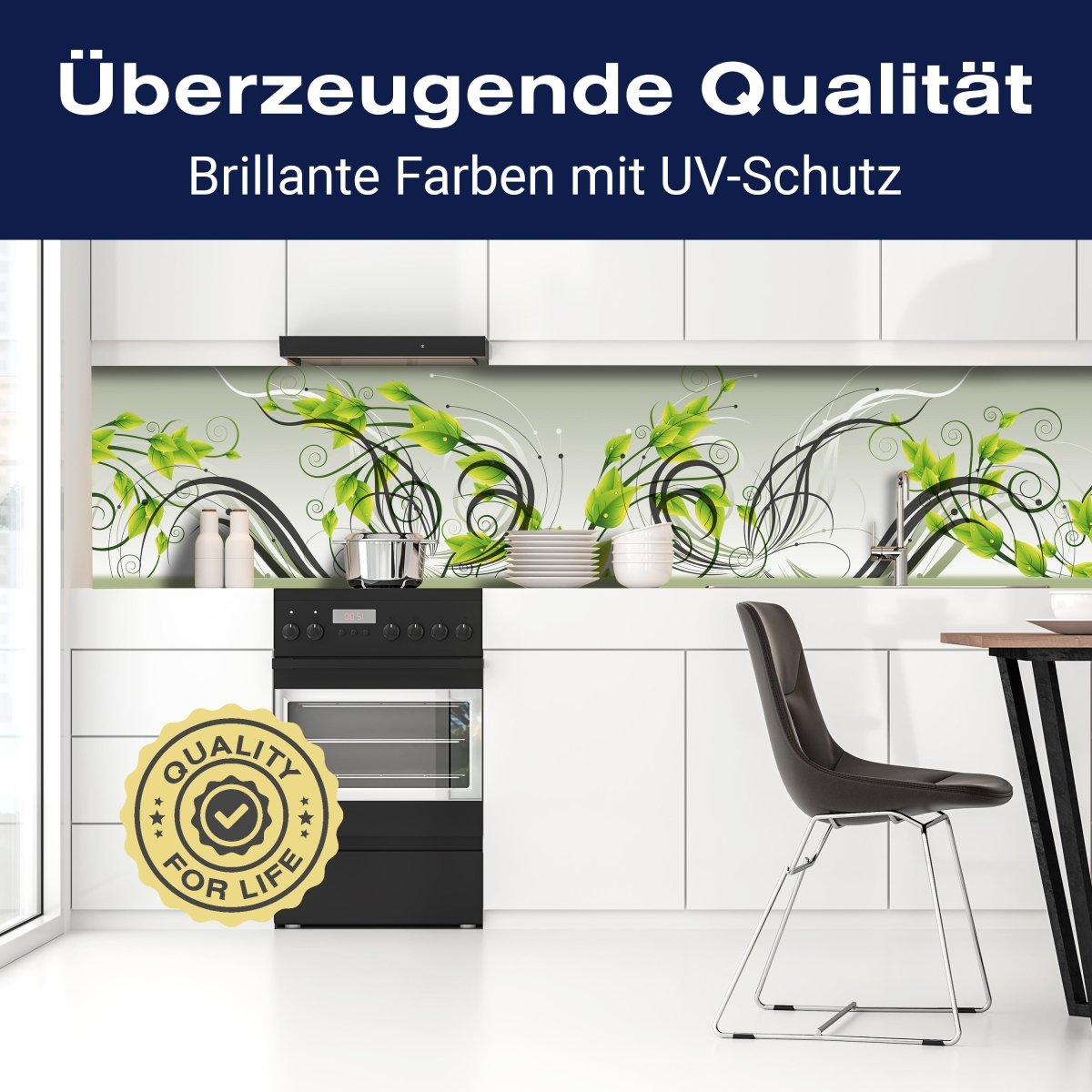 Küchenrückwand Tribal Blätter Grün Verlauf Ranken M1195 entdecken - Bild 2 Küchenrückwand Tribal Blätter Grün Verlauf Ranken M1195 entdecken - Bild 2
