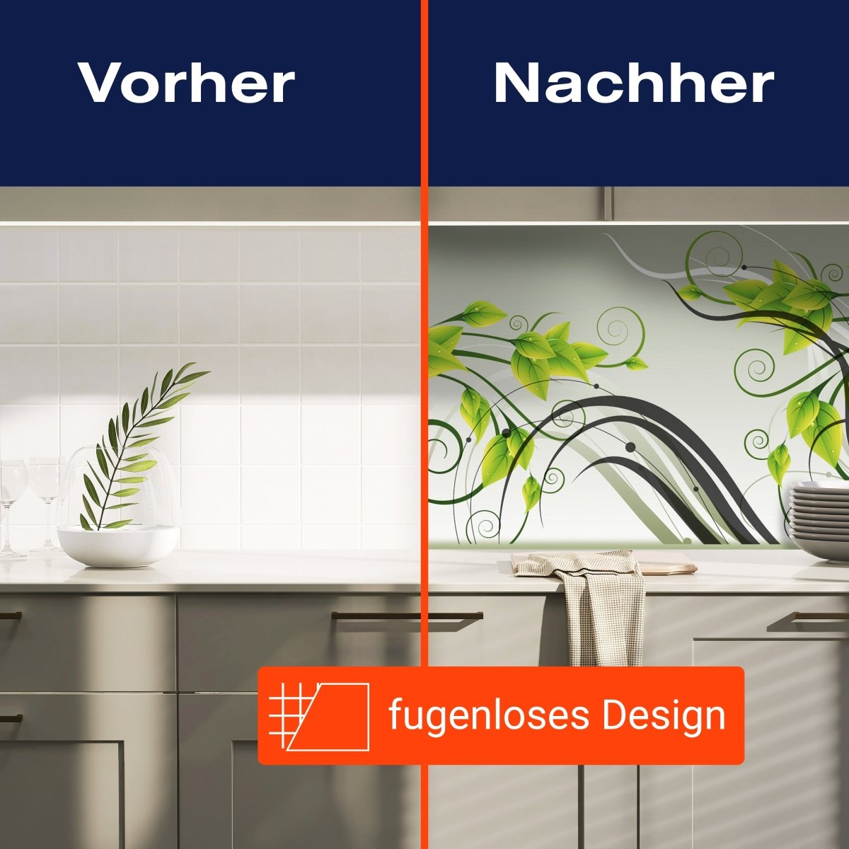 Küchenrückwand Tribal Blätter Grün Verlauf Ranken M1195 entdecken - Bild 9 Küchenrückwand Tribal Blätter Grün Verlauf Ranken M1195 entdecken - Bild 9