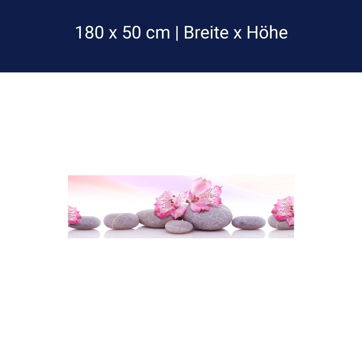 Küchenrückwand Steine Linien Spiegelung Rosa Blüten M1198 Küchenrückwand Steine Linien Spiegelung Rosa Blüten M1198
