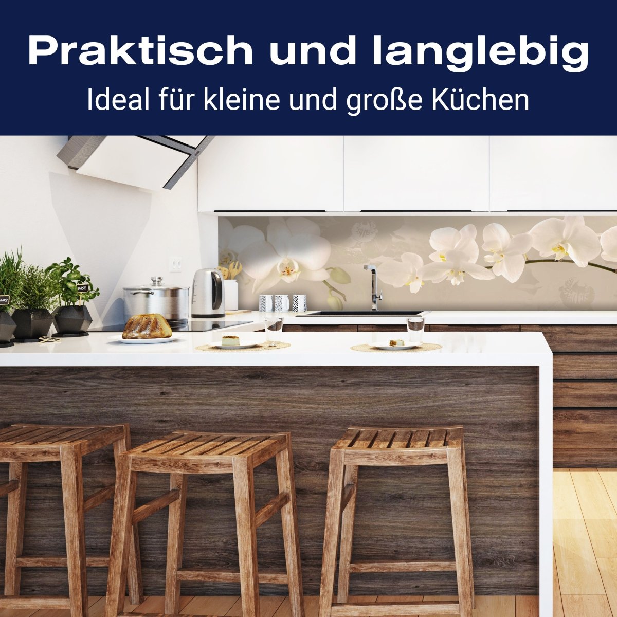 Küchenrückwand Orchidee Zweig Hell Hintergrund Weiß M1226 entdecken - Bild 3 Küchenrückwand Orchidee Zweig Hell Hintergrund Weiß M1226 entdecken - Bild 3