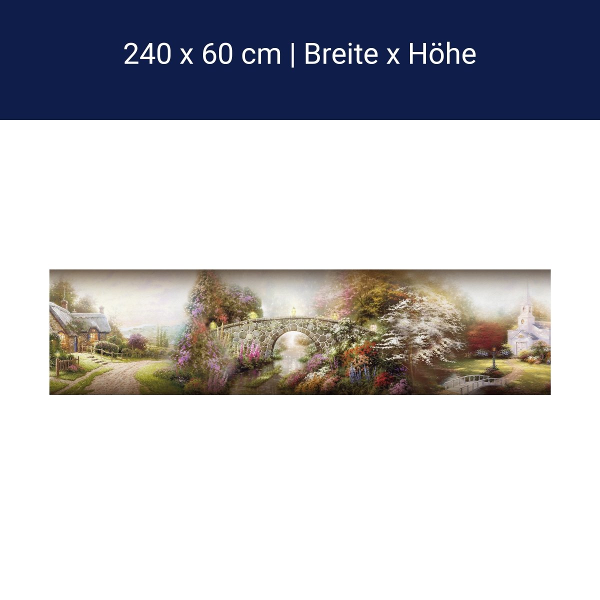 Küchenrückwand Gemalt Dorf Kirche Bach Weg Pflanzen M1232 Küchenrückwand Gemalt Dorf Kirche Bach Weg Pflanzen M1232
