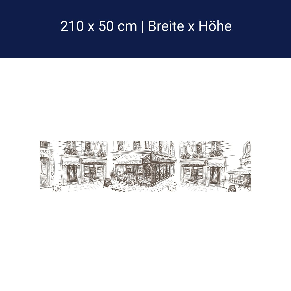 Küchenrückwand Stadtleben malen Kaffee Cafe Skizze M1238 Küchenrückwand Stadtleben malen Kaffee Cafe Skizze M1238