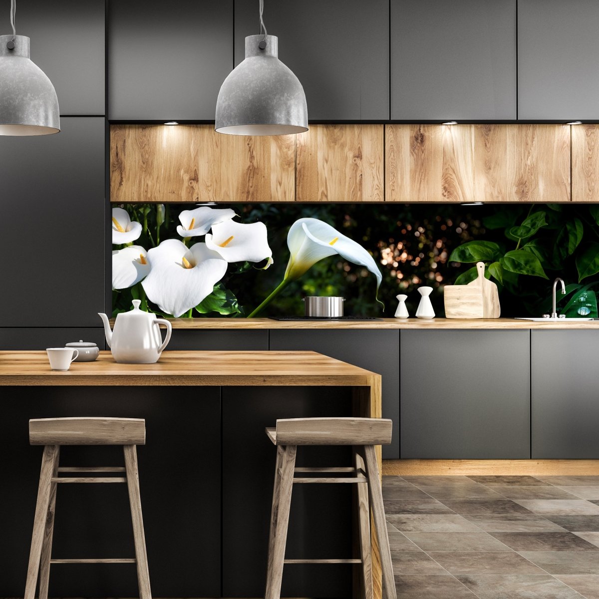 Küchenrückwand Calla Weiß grün Laub Wald Urwald Lotus M1239 entdecken - Bild 1 Küchenrückwand Calla Weiß grün Laub Wald Urwald Lotus M1239 entdecken - Bild 1