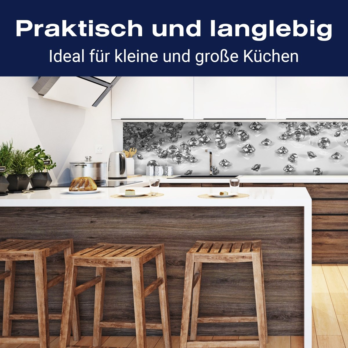 Küchenrückwand Diamant Steine Weiß Karat Schliff M1242 entdecken - Bild 3 Küchenrückwand Diamant Steine Weiß Karat Schliff M1242 entdecken - Bild 3