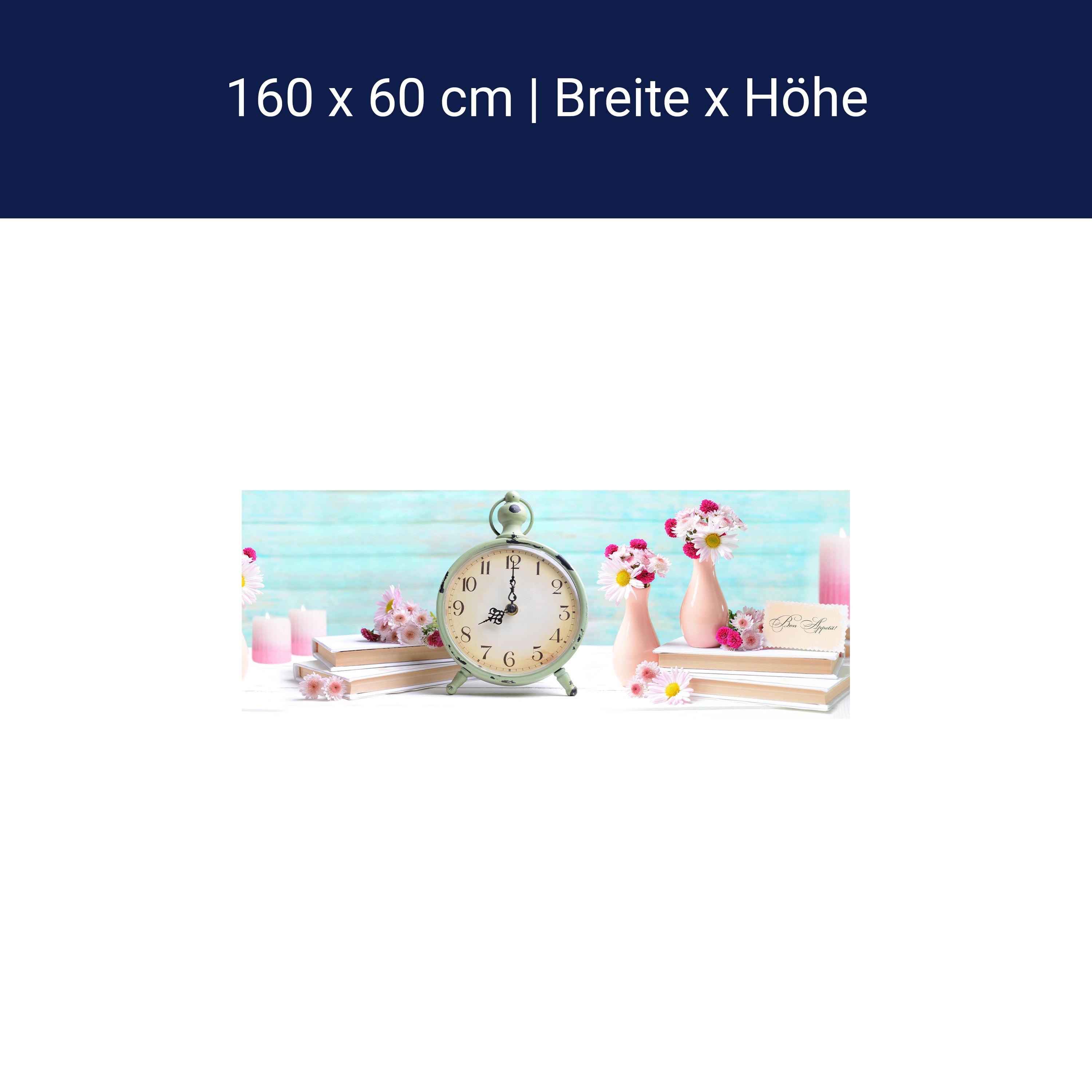 Küchenrückwand Wecker Uhr Blumen Vasen Blüten Bücher M1246 Küchenrückwand Wecker Uhr Blumen Vasen Blüten Bücher M1246