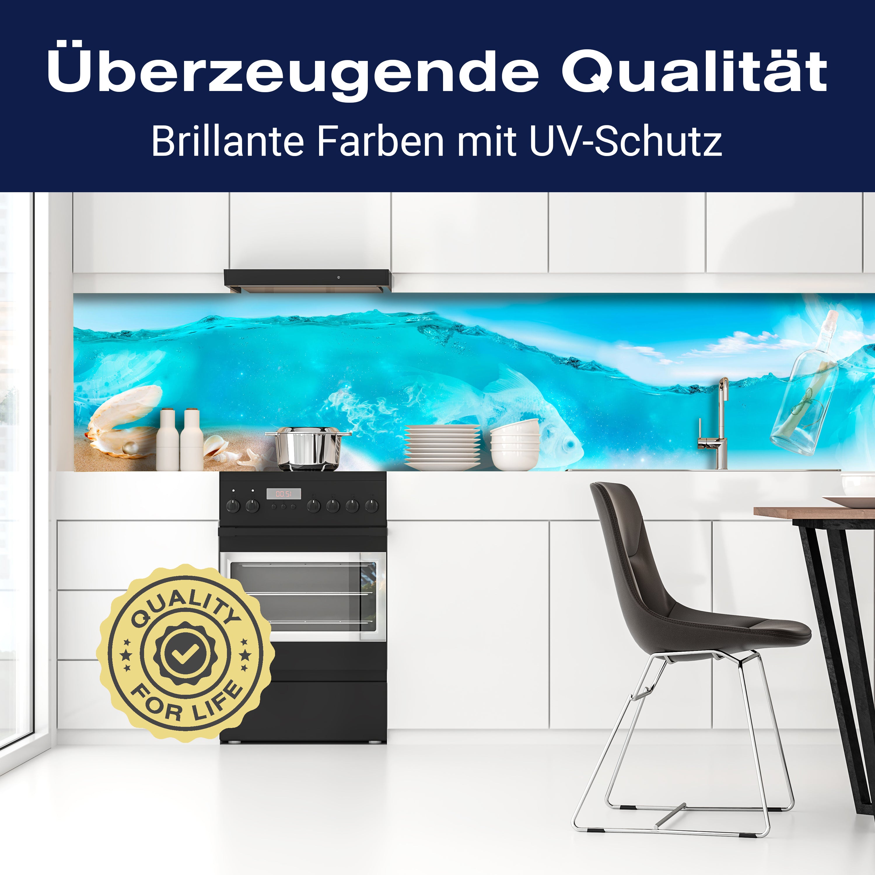 Küchenrückwand Hellblau See Wasser Flaschenpost Muschel M1249 entdecken - Bild 2 Küchenrückwand Hellblau See Wasser Flaschenpost Muschel M1249 entdecken - Bild 2