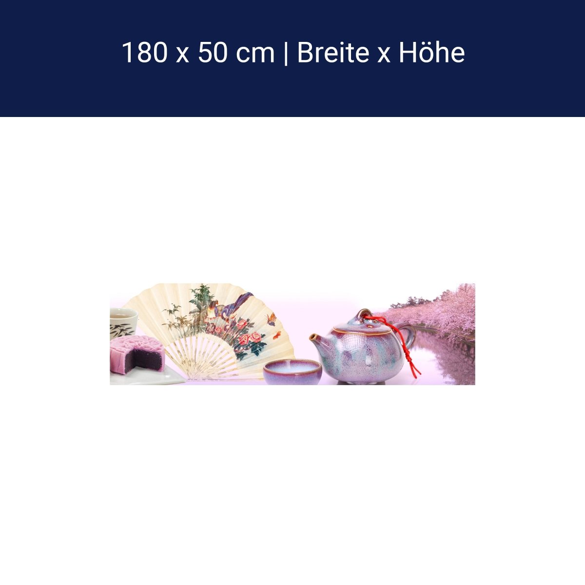 Küchenrückwand Teekanne Kuchen Teetassen Fächer M1259 Küchenrückwand Teekanne Kuchen Teetassen Fächer M1259