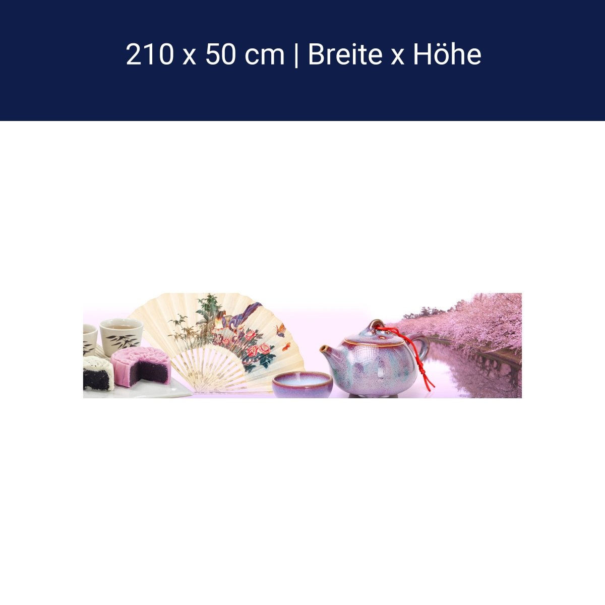 Küchenrückwand Teekanne Kuchen Teetassen Fächer M1259 Küchenrückwand Teekanne Kuchen Teetassen Fächer M1259