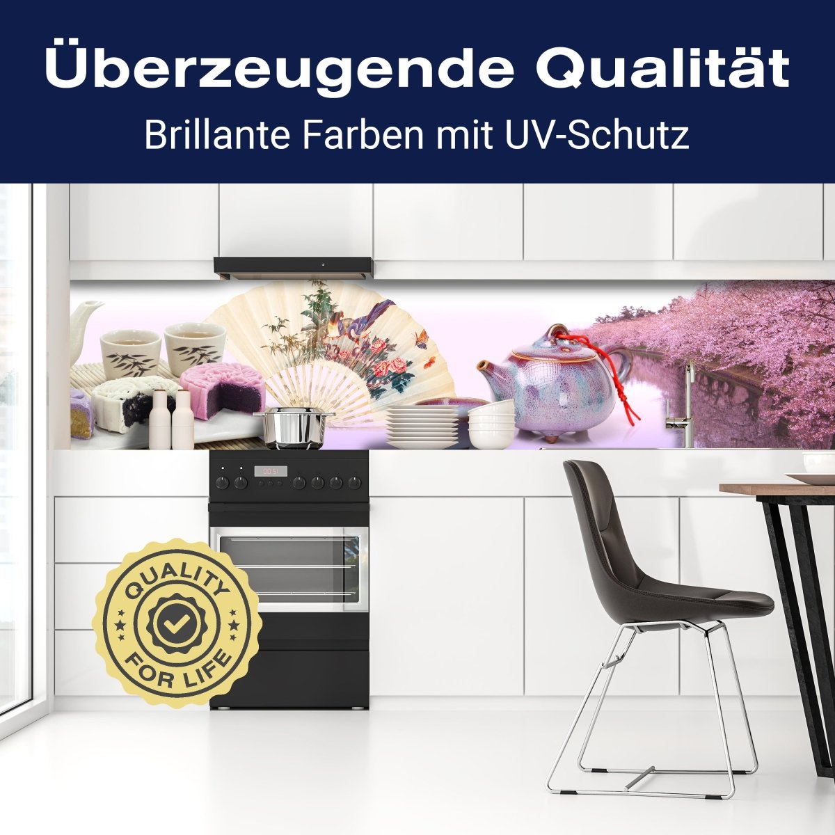 Küchenrückwand Teekanne Kuchen Teetassen Fächer M1259 entdecken - Bild 2 Küchenrückwand Teekanne Kuchen Teetassen Fächer M1259 entdecken - Bild 2