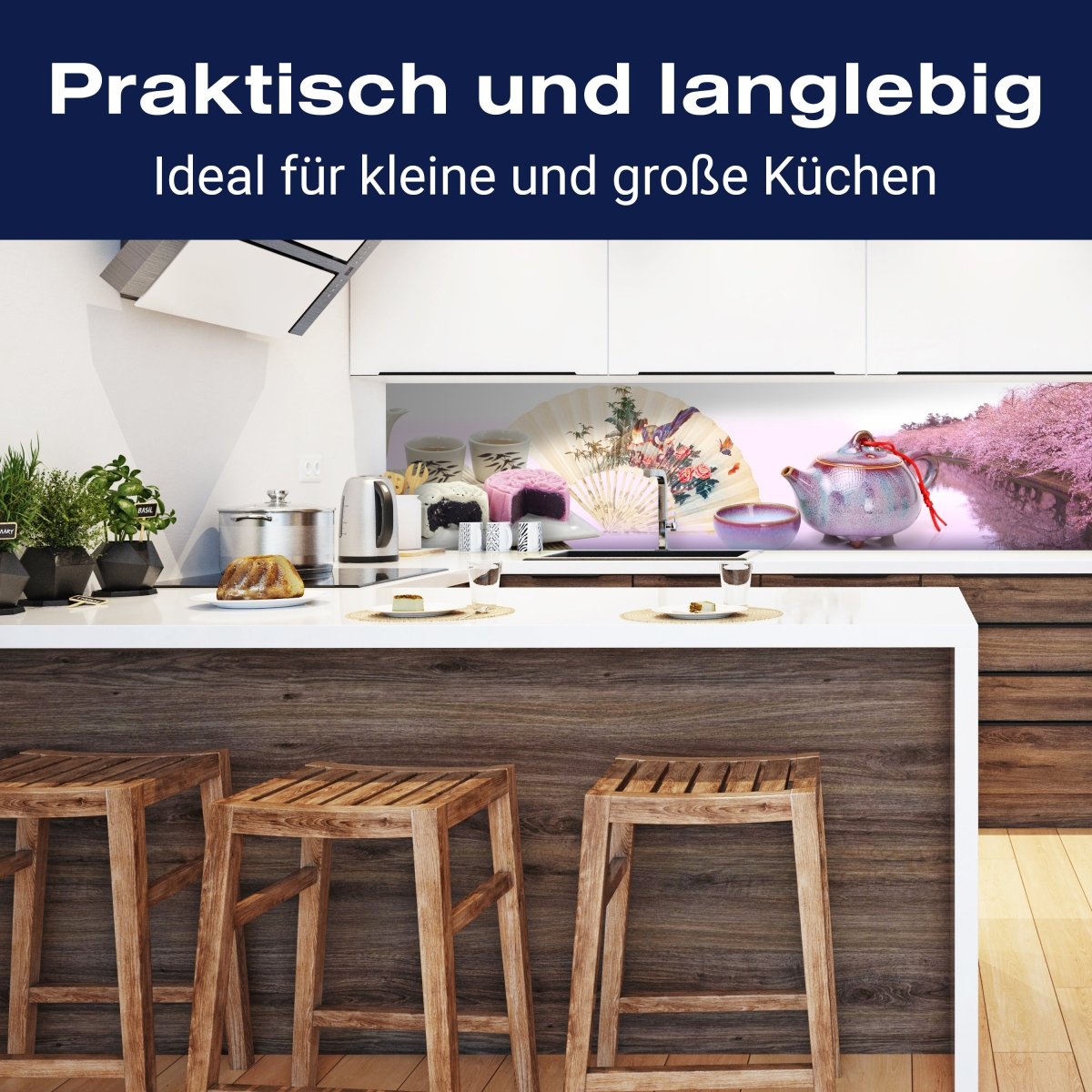 Küchenrückwand Teekanne Kuchen Teetassen Fächer M1259 entdecken - Bild 3 Küchenrückwand Teekanne Kuchen Teetassen Fächer M1259 entdecken - Bild 3
