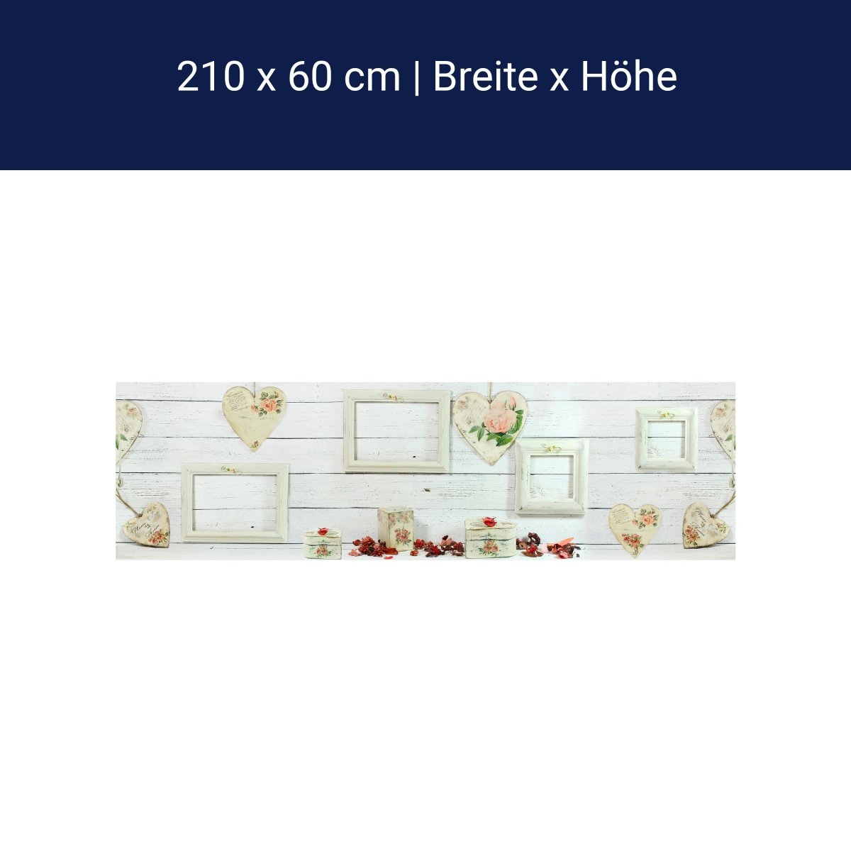 Küchenrückwand Bilderrahmen Herzen Dosen Laternen M1268 Küchenrückwand Bilderrahmen Herzen Dosen Laternen M1268