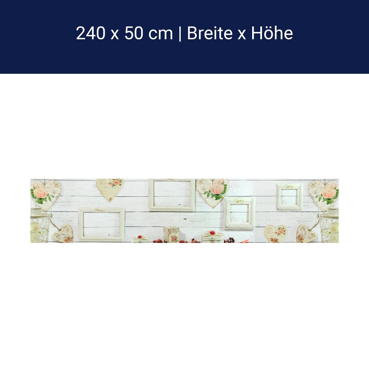 Küchenrückwand Bilderrahmen Herzen Dosen Laternen M1268 Küchenrückwand Bilderrahmen Herzen Dosen Laternen M1268