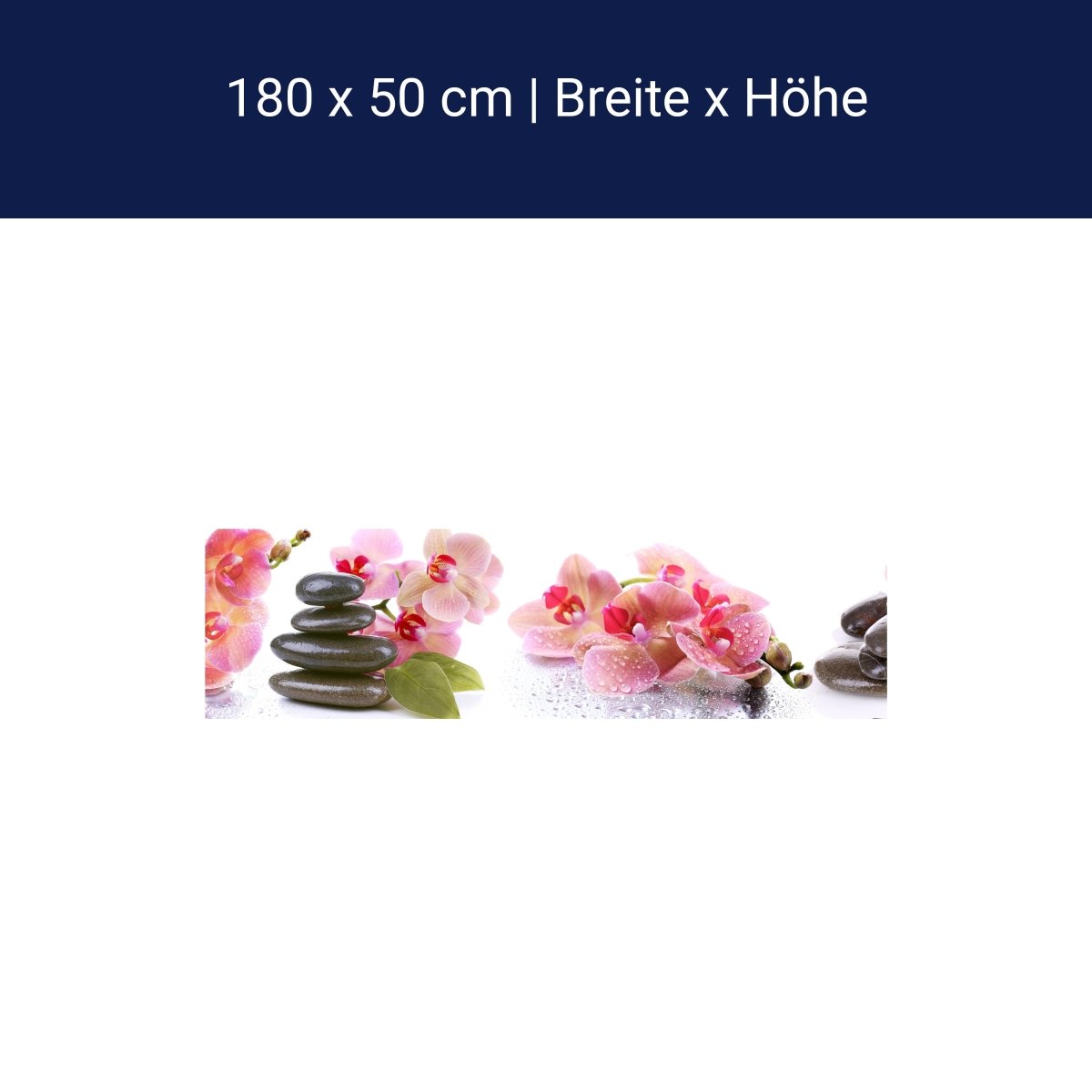 Küchenrückwand Orchidee Blätter Steine Wasser M1280