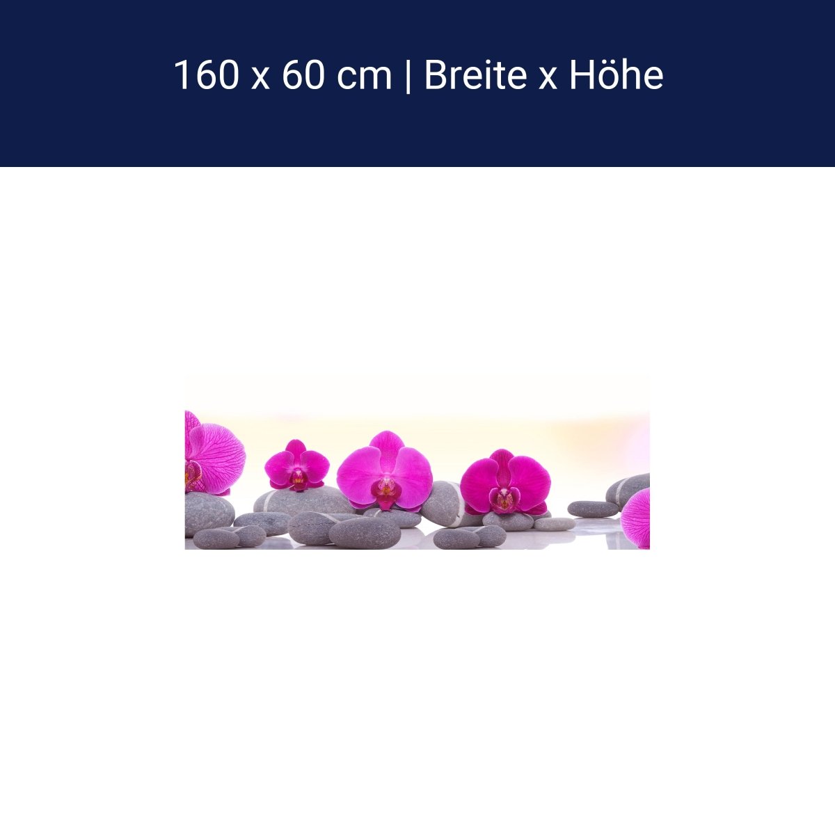 Küchenrückwand Orchidee Steine Blätter rosa M1285