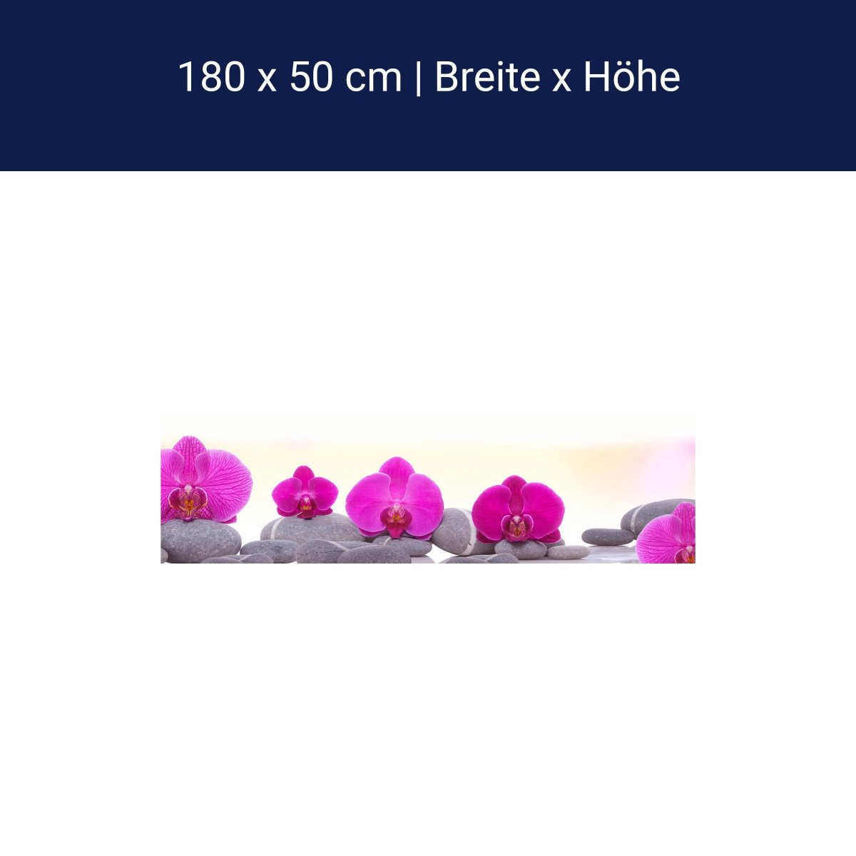 Küchenrückwand Orchidee Steine Blätter rosa M1285