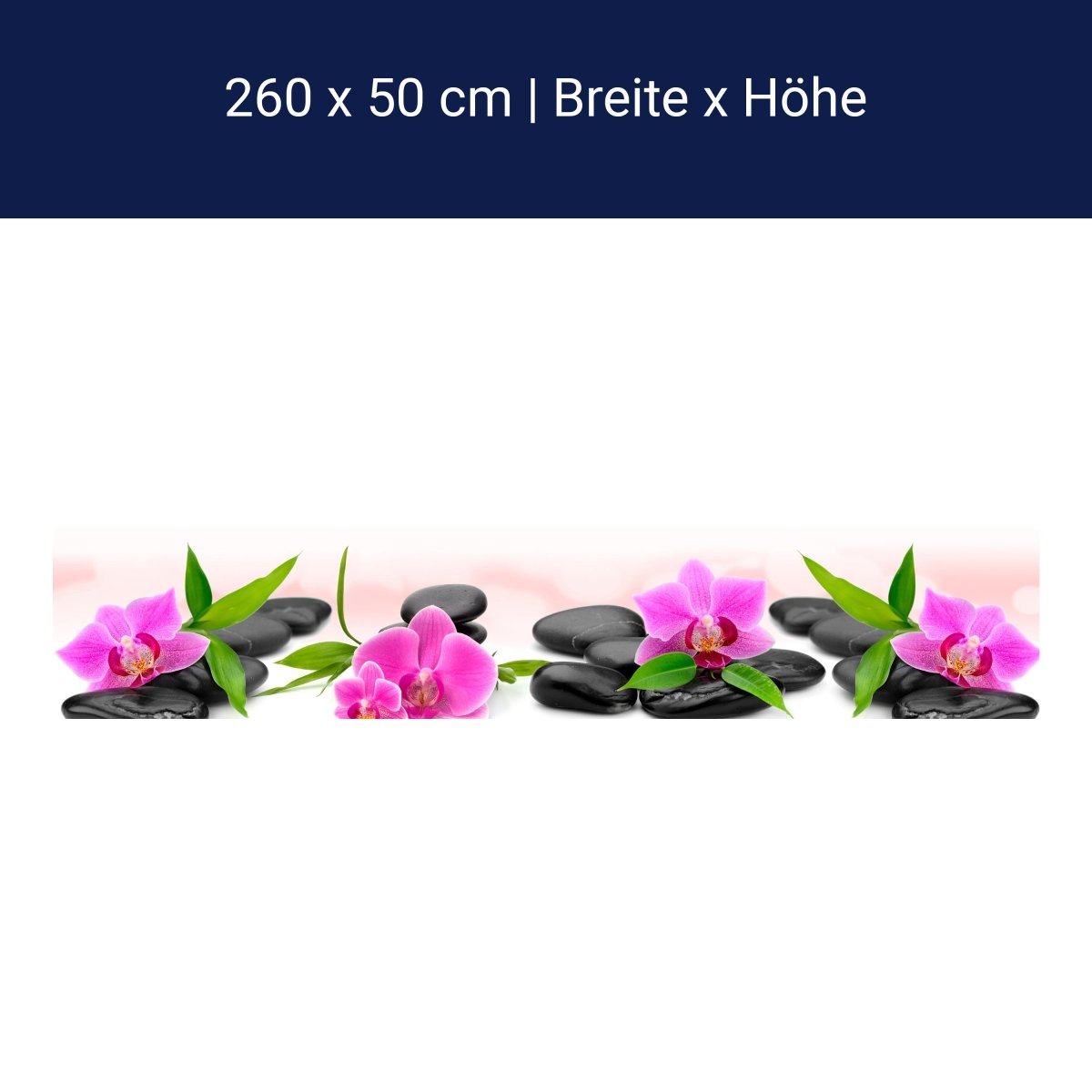 Küchenrückwand Orchidee Steine Blätter Bambus M1290