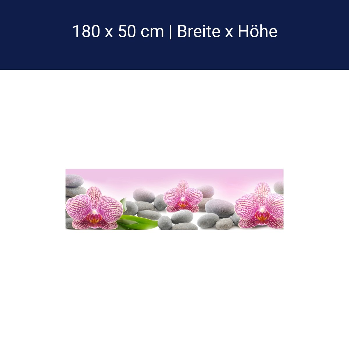 Küchenrückwand Orchidee Blätter Steine Rosa M1291