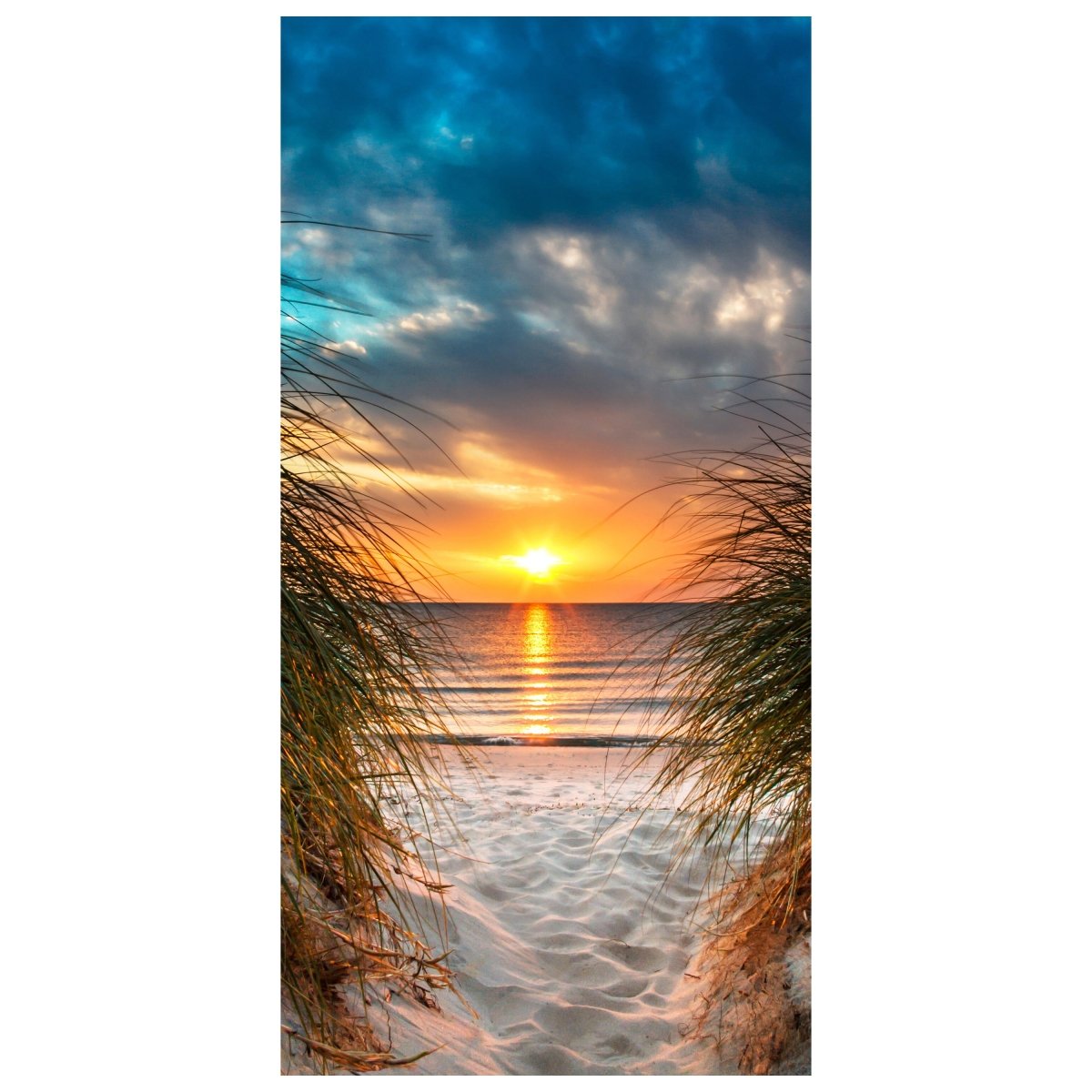 Türtapete Blick durch Düne, Meer, Sonnenuntergang M1293 - Bild 2
