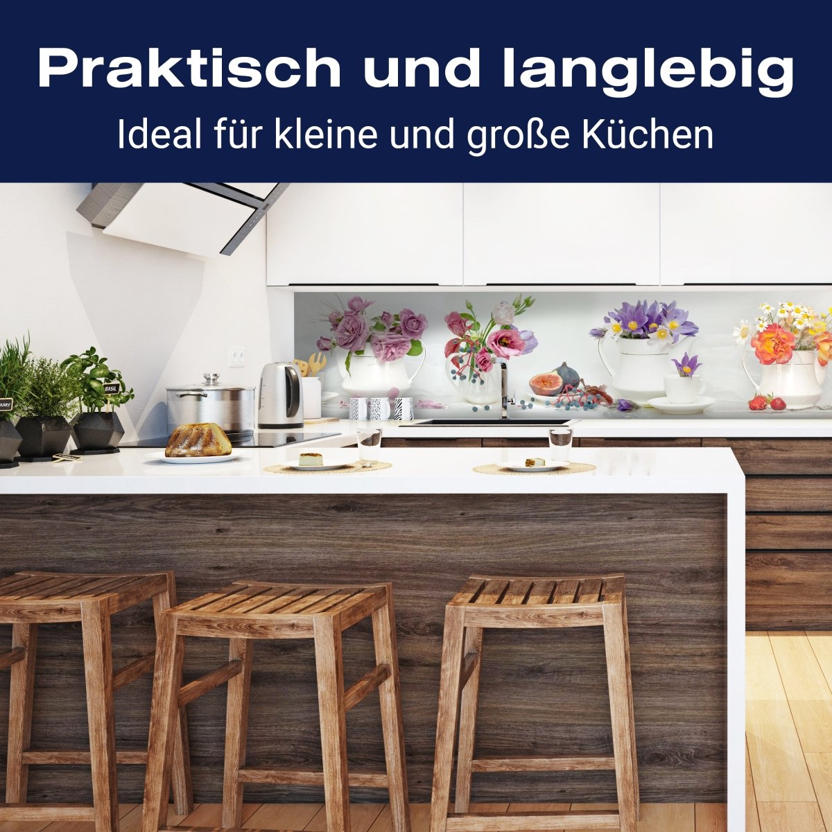 Küchenrückwand Erdbeeren Blumen Tassen Kannen Feige M1315 entdecken - Bild 3 Küchenrückwand Erdbeeren Blumen Tassen Kannen Feige M1315 entdecken - Bild 3