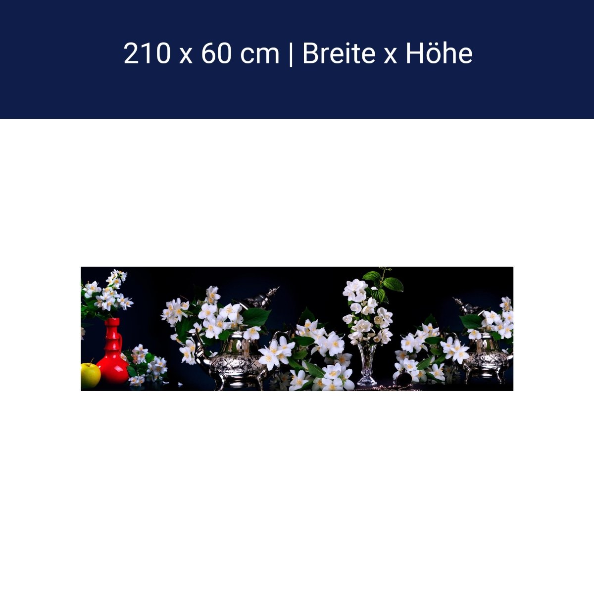 Küchenrückwand Apfel Vasen Zweige Blätter M1327 Küchenrückwand Apfel Vasen Zweige Blätter M1327